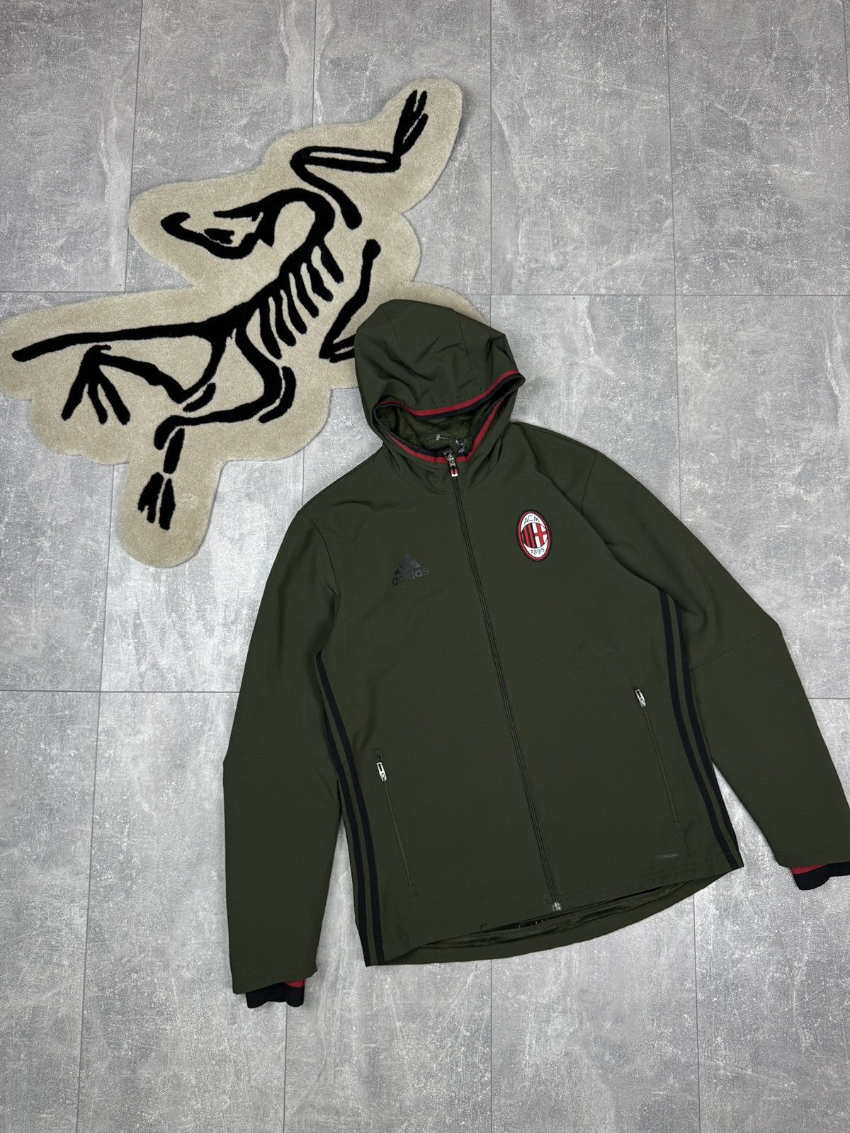 Adidas × Vintage Mens Vintage Adidas AC Milan Jacket soccer Olympic football Size US M / EU 48-50 / 2 - 1 Thumbnail