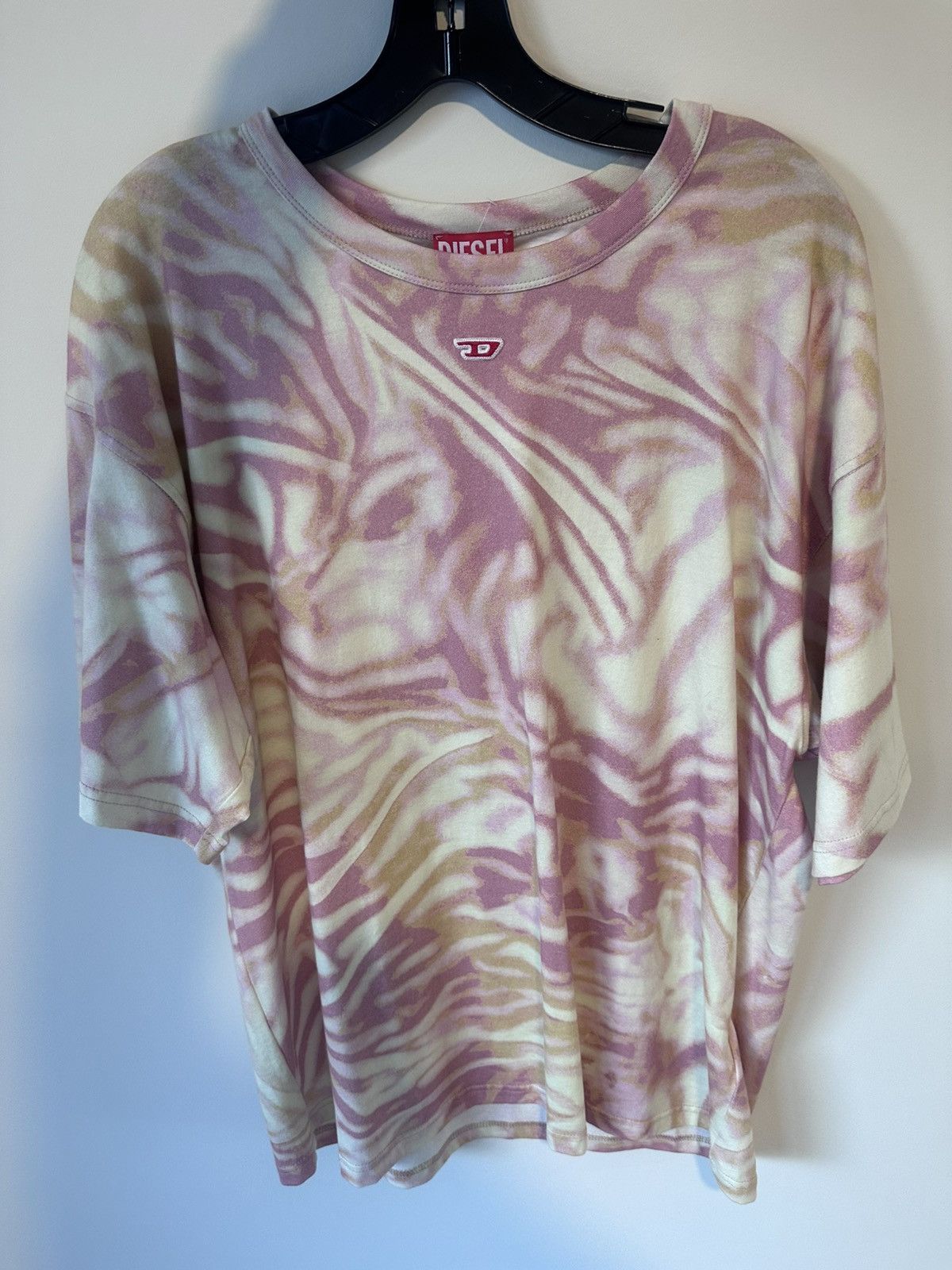 Diesel Diesel “Spiraling Out of Control” Graphic Tee (Pink/Beige) Size US L / EU 52-54 / 3 - 6 Thumbnail