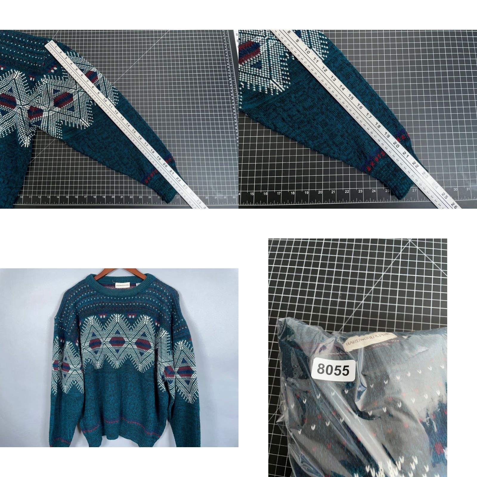 Vintage VINTAGE Geometric Pattern Sweater Adult XL Dark Green Chunky Knit 90s Preppy Mens Size US XL / EU 56 / 4 - 8 Thumbnail