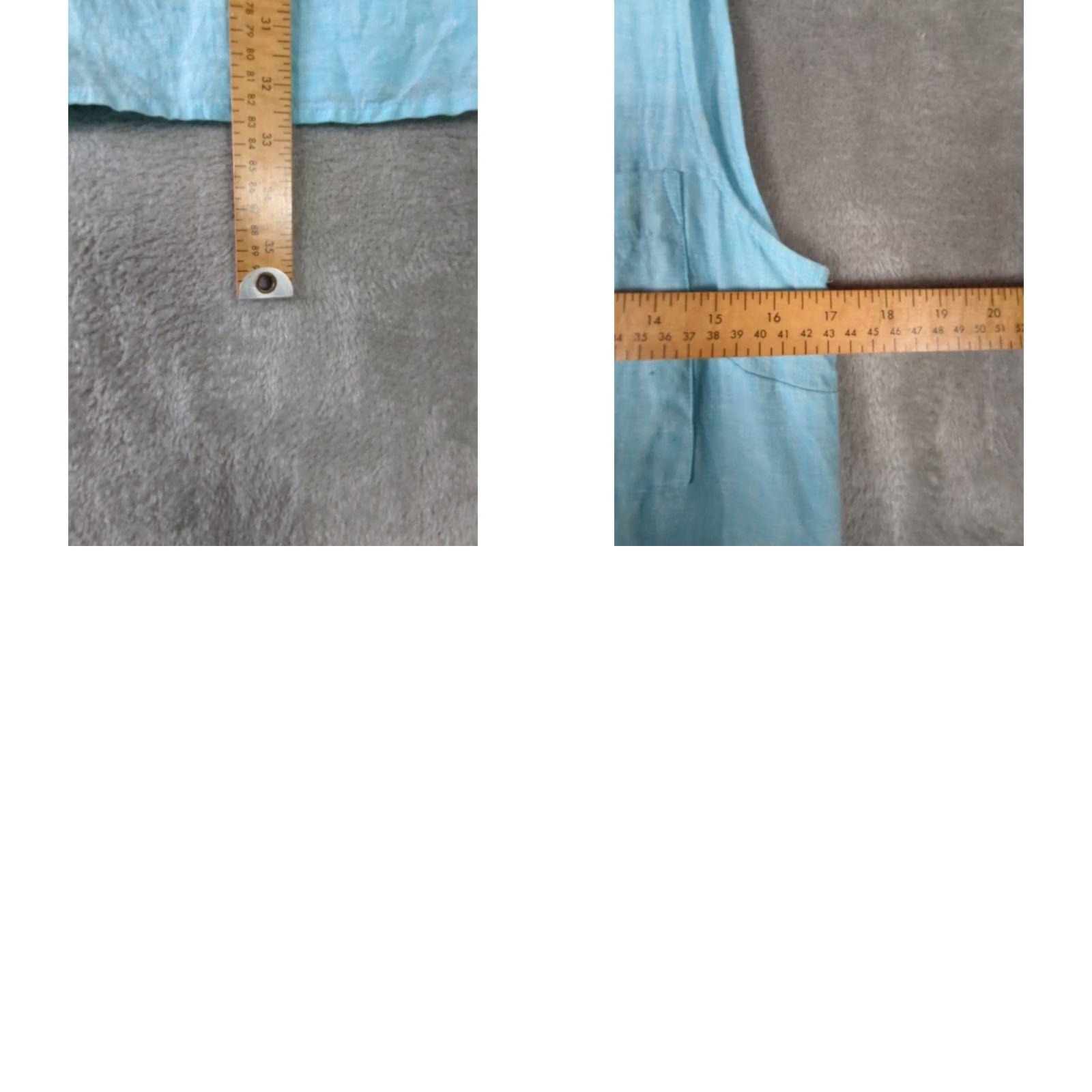 Vintage Chicos Linen Tunic Top Womens XS Blue Sleeveless V-Neck Button slits lagenlook Beach Bohemian Coastal Size XS / US 0-2 / IT 36-38 - 9 Thumbnail