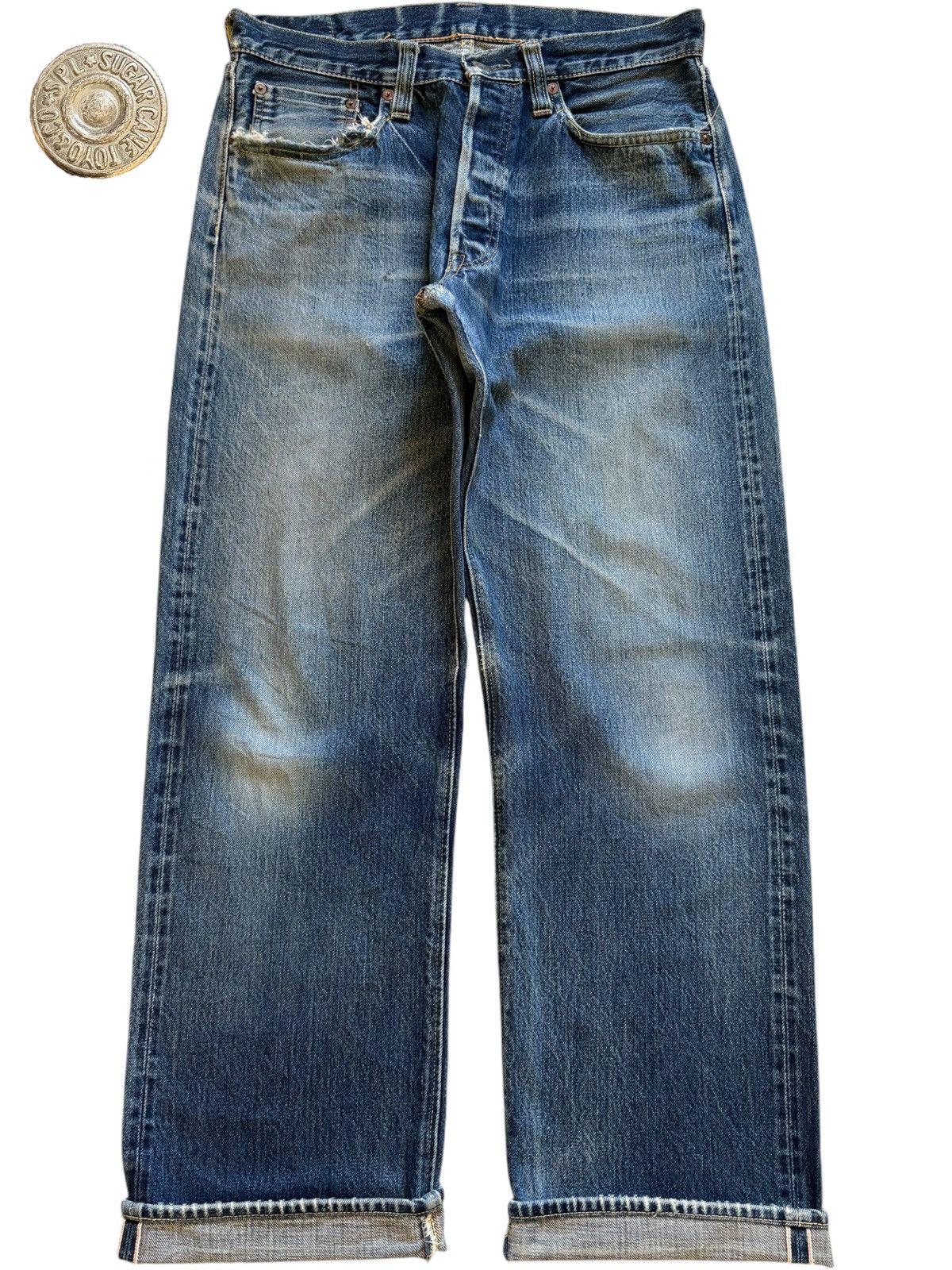 Sugar Cane Vintage Japanese Sugar Canes Toyo Selvedge Baggy Style Jeans Size US 31 - 1 Thumbnail