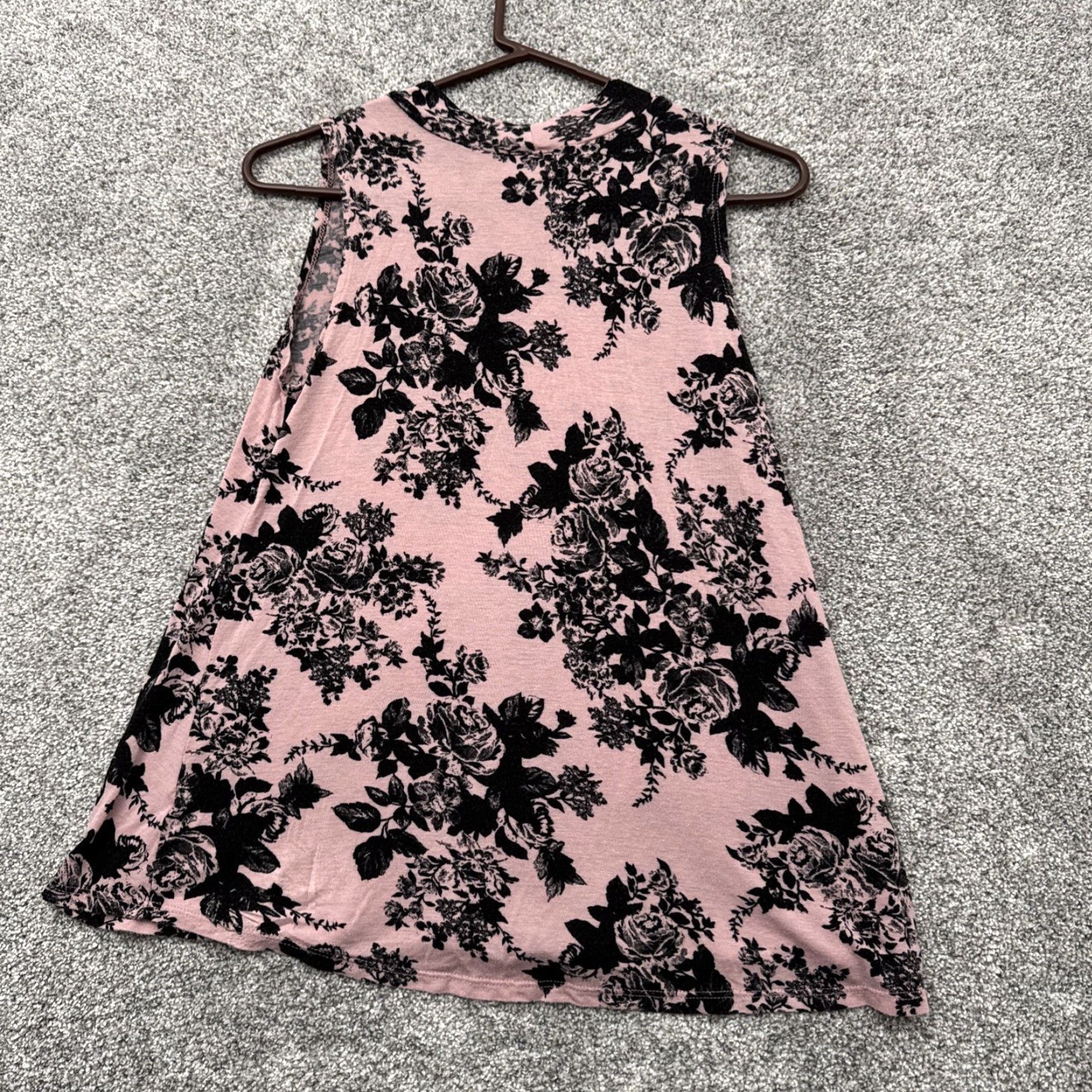 Vintage Free Kisses Tank Women's M Boho Floral Romantic Chic Retro Gothic Stretch Shirt/Top Size M / US 6-8 / IT 42-44 - 6 Thumbnail