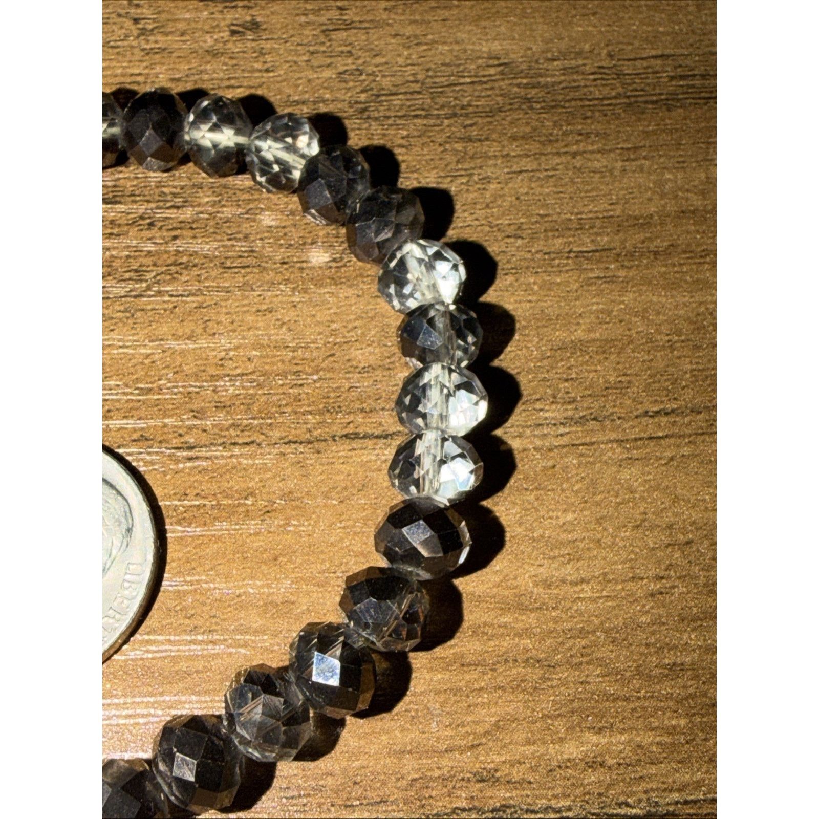 The Unbranded Brand ERMISH Black Gray Glass Beaded Bracelet Silver Tone Size ONE SIZE - 5 Thumbnail