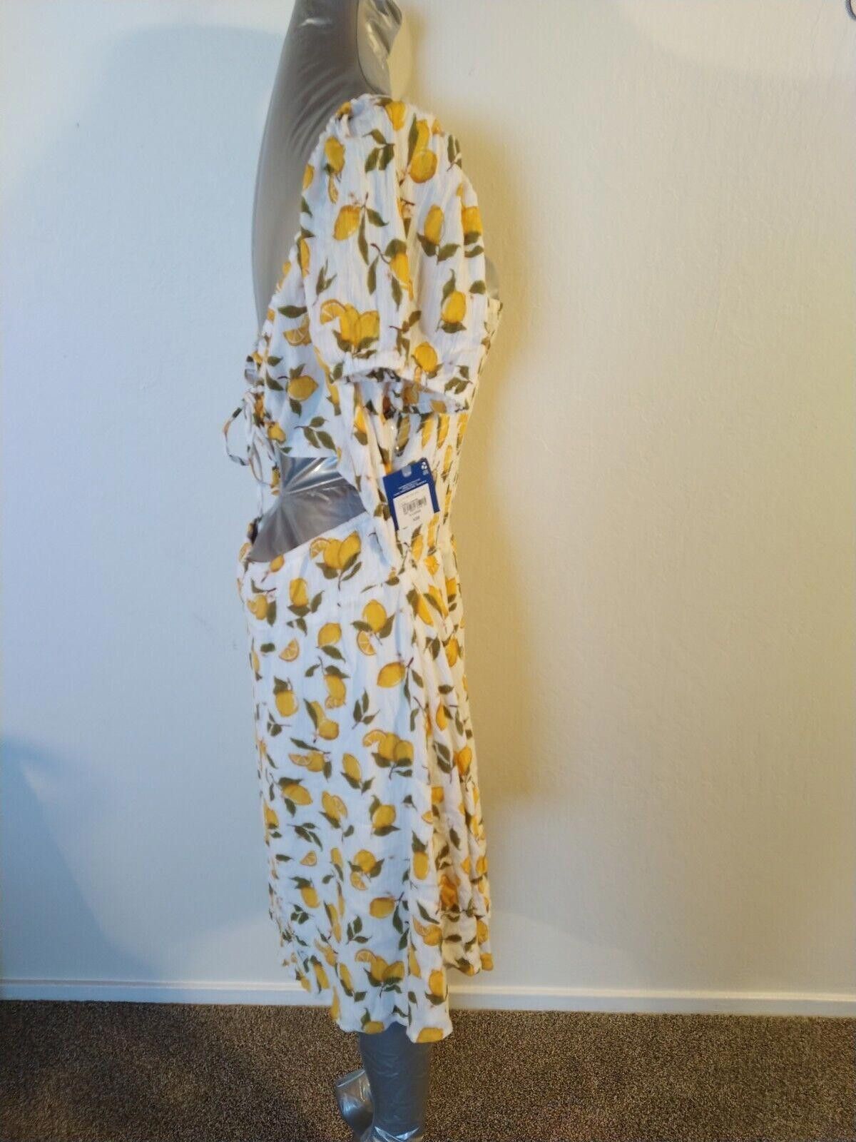Designer XL Lemon dress women. Open Back. Arizona Brand. New W tags Size XL / US 12-14 / IT 48-50 - 3 Thumbnail