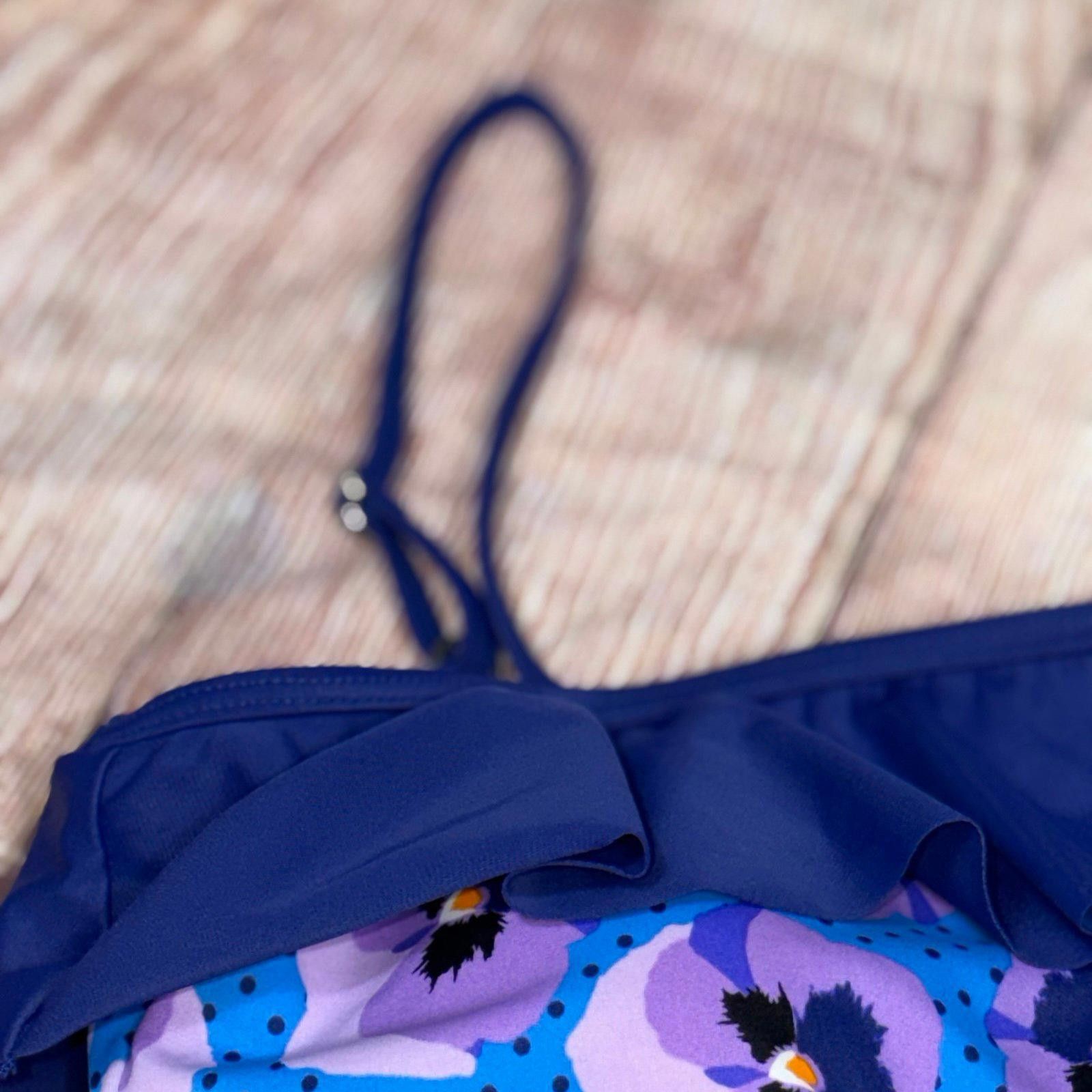Other Lime Ricki Medium Floral One-Shoulder Swimsuit Set Size ONE SIZE - 4 Thumbnail