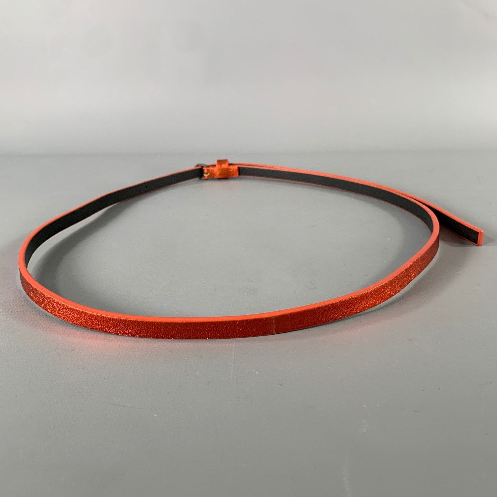 Haider Ackermann HAIDER ACKERMANN Size S Orange Crackled Leather Belt Size 32 - 3 Thumbnail