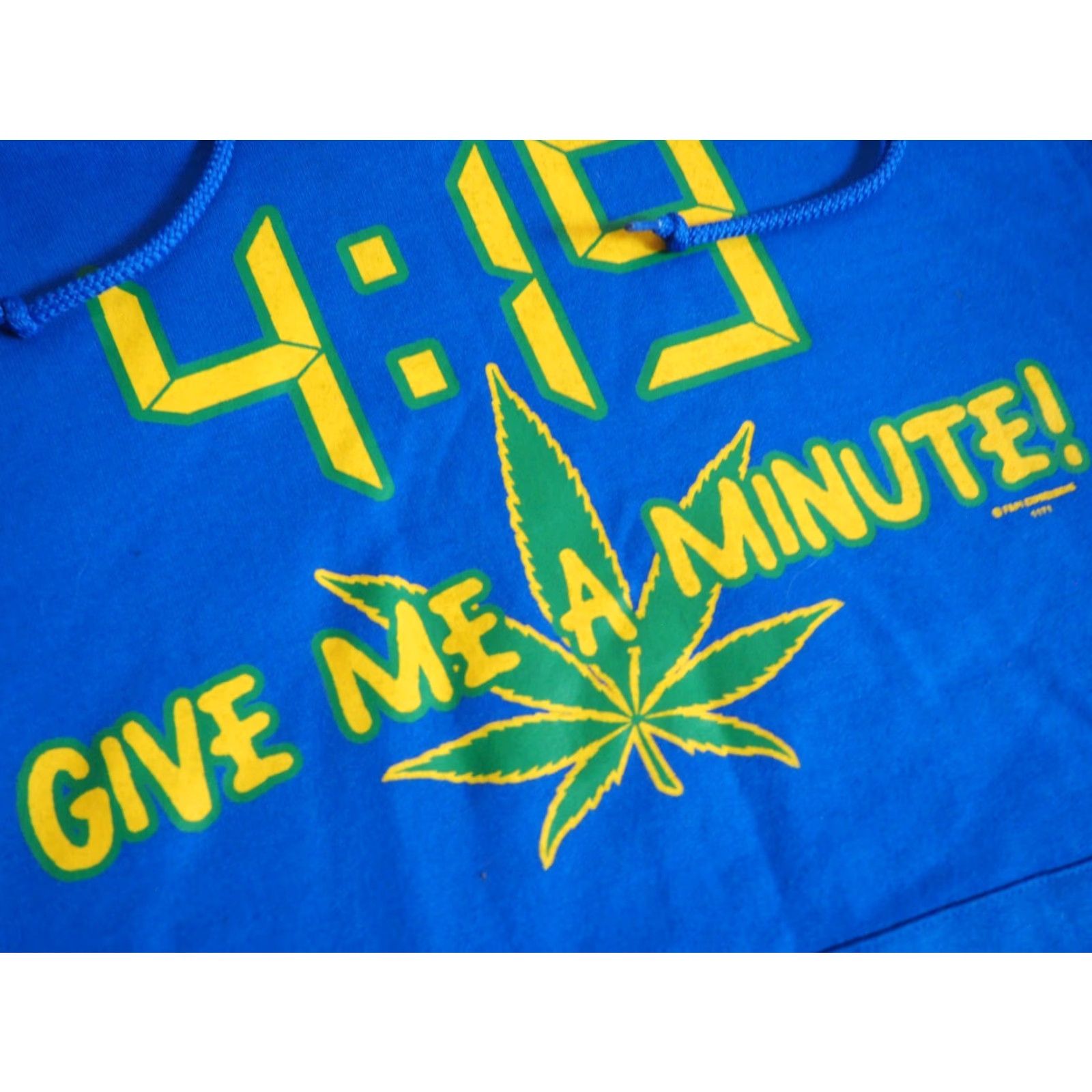 Jerzees VTG JERZEES Hoodie Mens Womens Crew Neck Blue 420 Joke Funny Text Graphic Print Pullover Sweatshirt S EUC Size US S / EU 44-46 / 1 - 6 Thumbnail