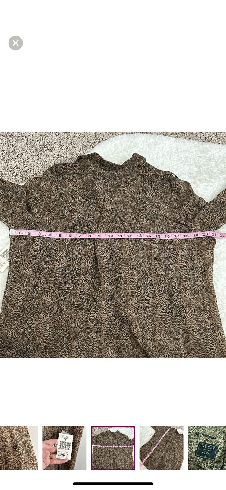 Guess Guess large animal print button down blouse Size L / US 10 / IT 46 - 3 Thumbnail