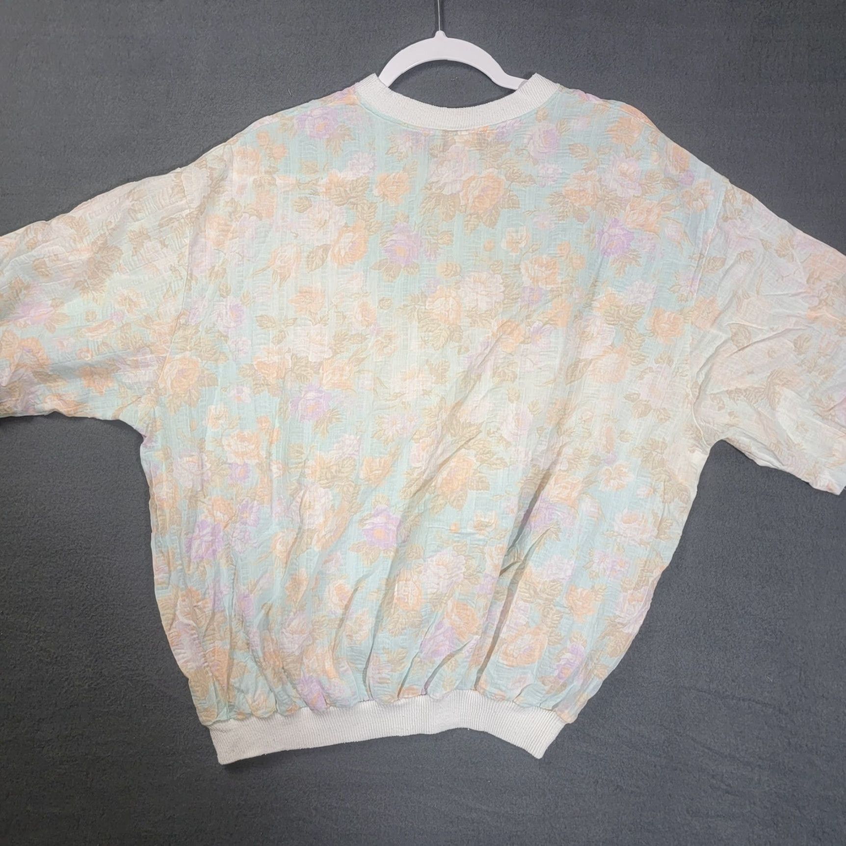 Vintage Oak Hill Vintage Women's Shirt Size XL Floral Cardigan Blouse Knit Cotton Blend White Floral Vintage Women’s Shirt XL Oak Hill Size XL / US 12-14 / IT 48-50 - 4 Thumbnail