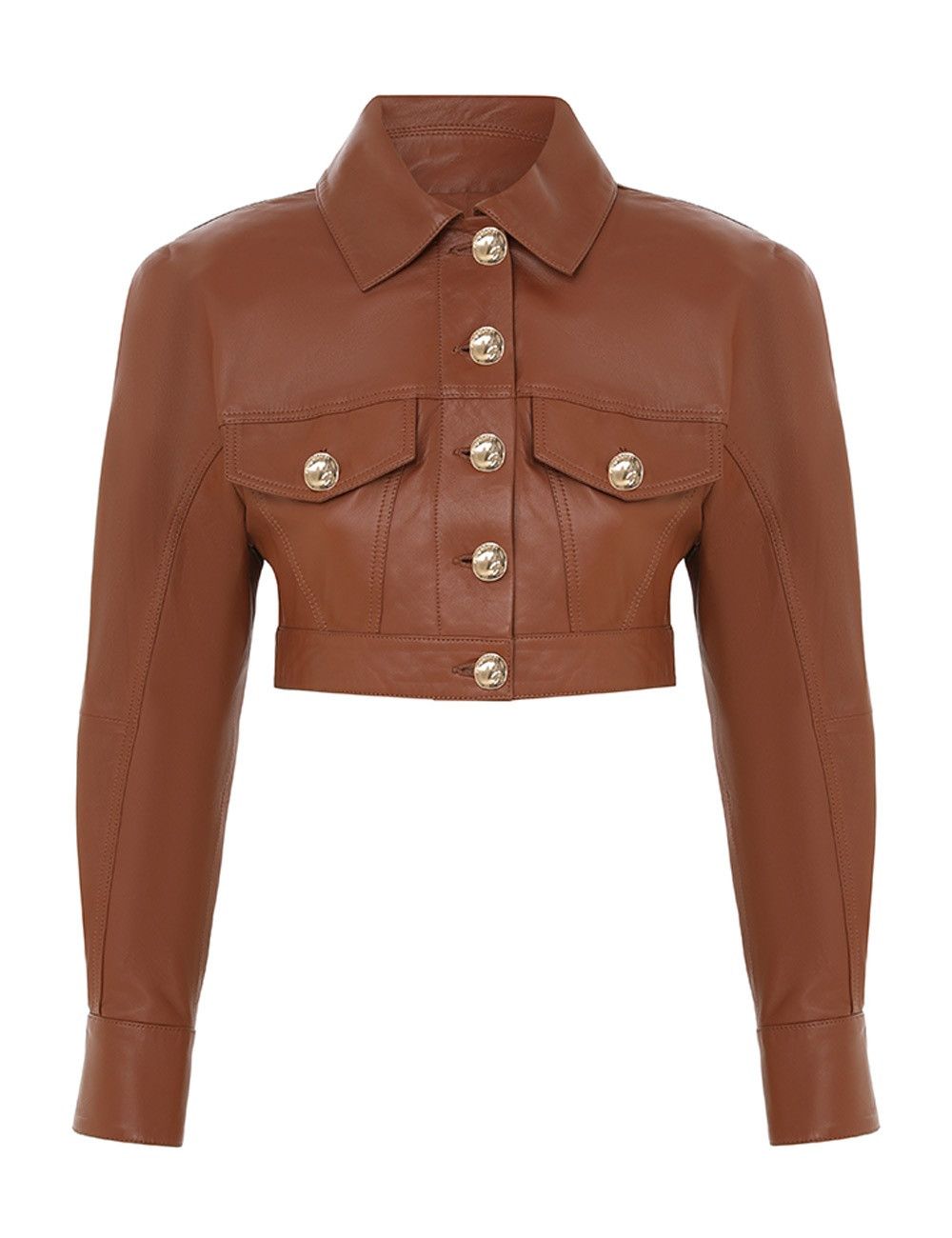 oc11z0525 Tranquillity Leather Jacket in Brown