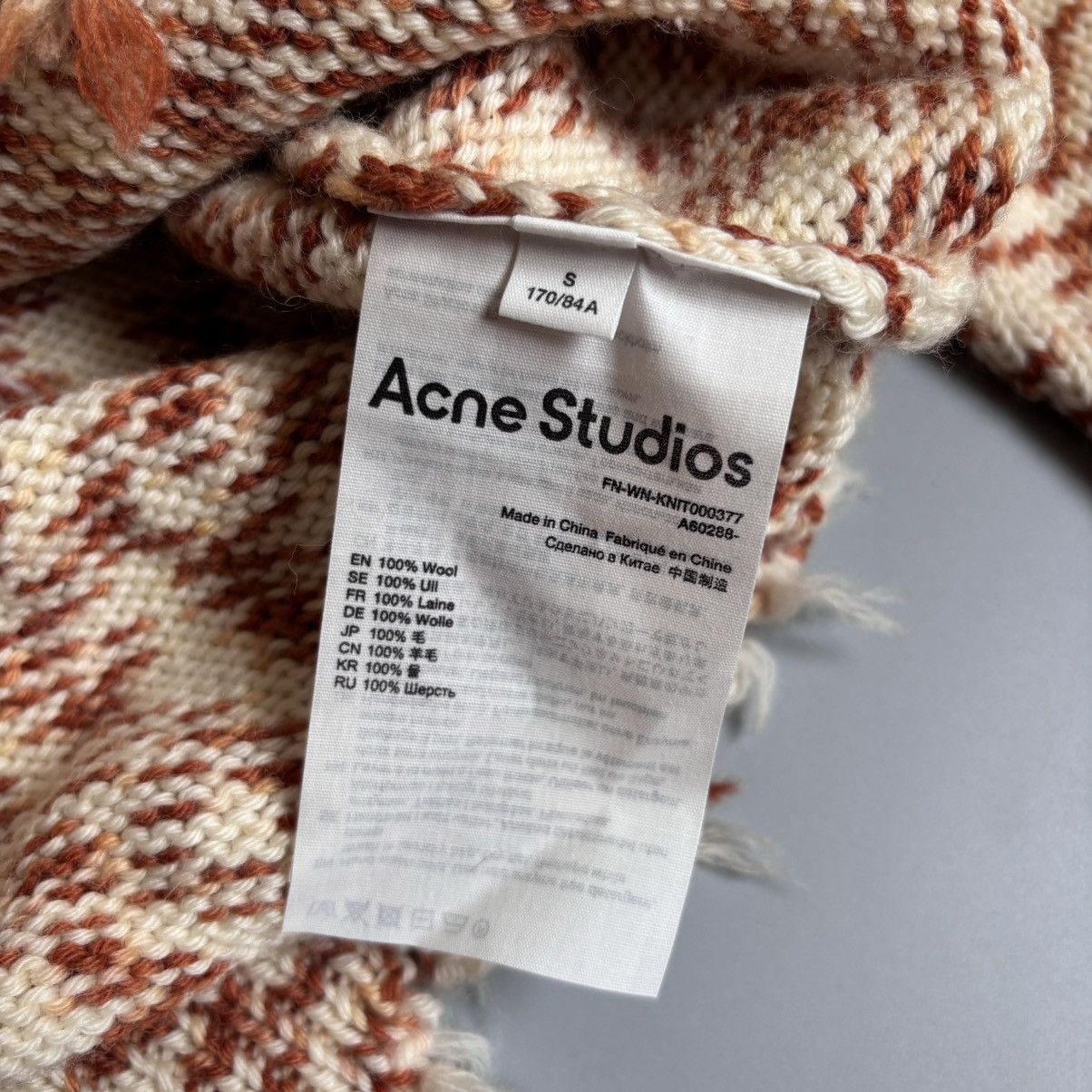 Acne Studios × Designer Acne Studios Off-White & Orange Sweater knitted Size S / US 4 / IT 40 - 4 Thumbnail