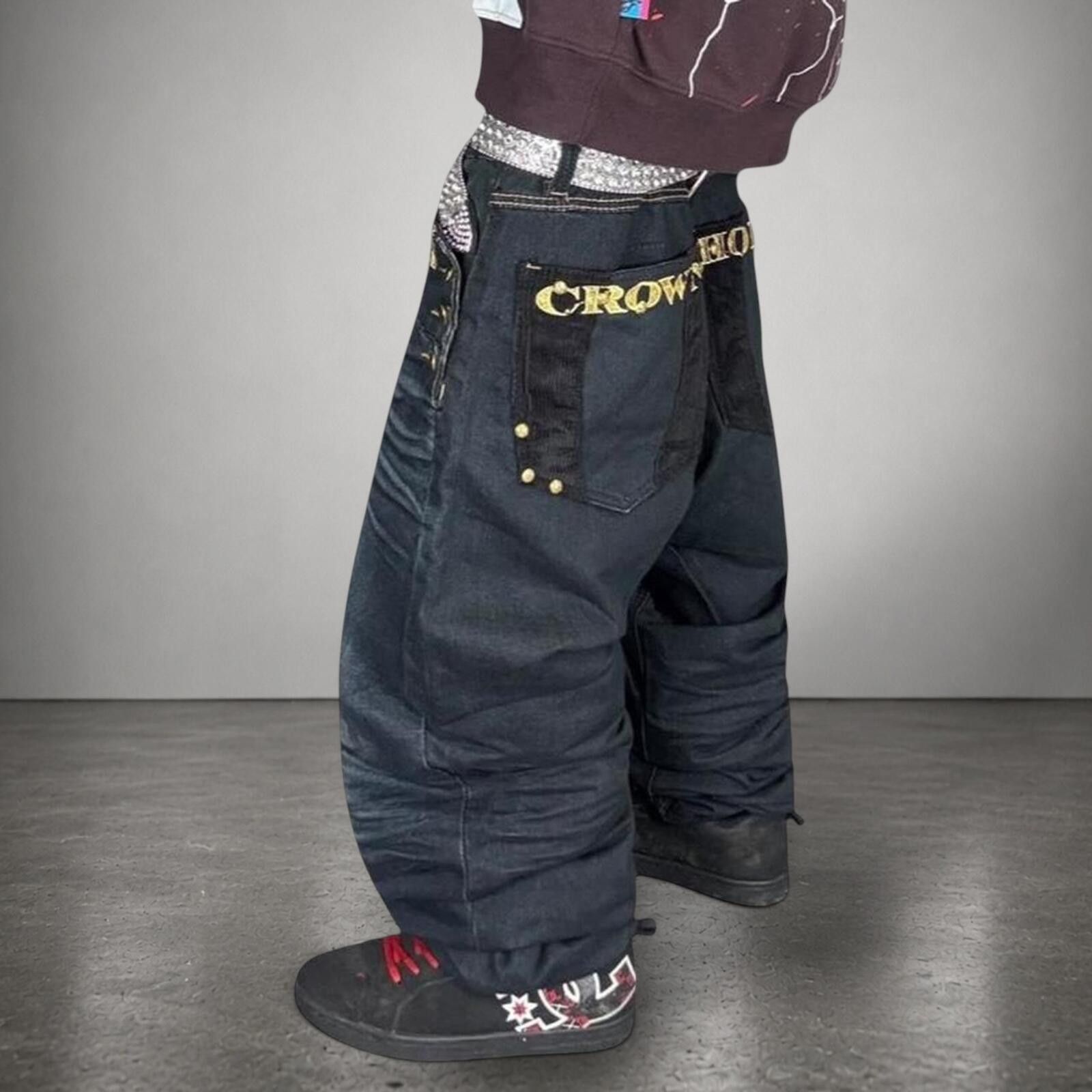 Other Crown Holder Y2K Grunge Alternative Wide Leg Baggy Jeans Size US 36 / EU 52 - 1 Thumbnail