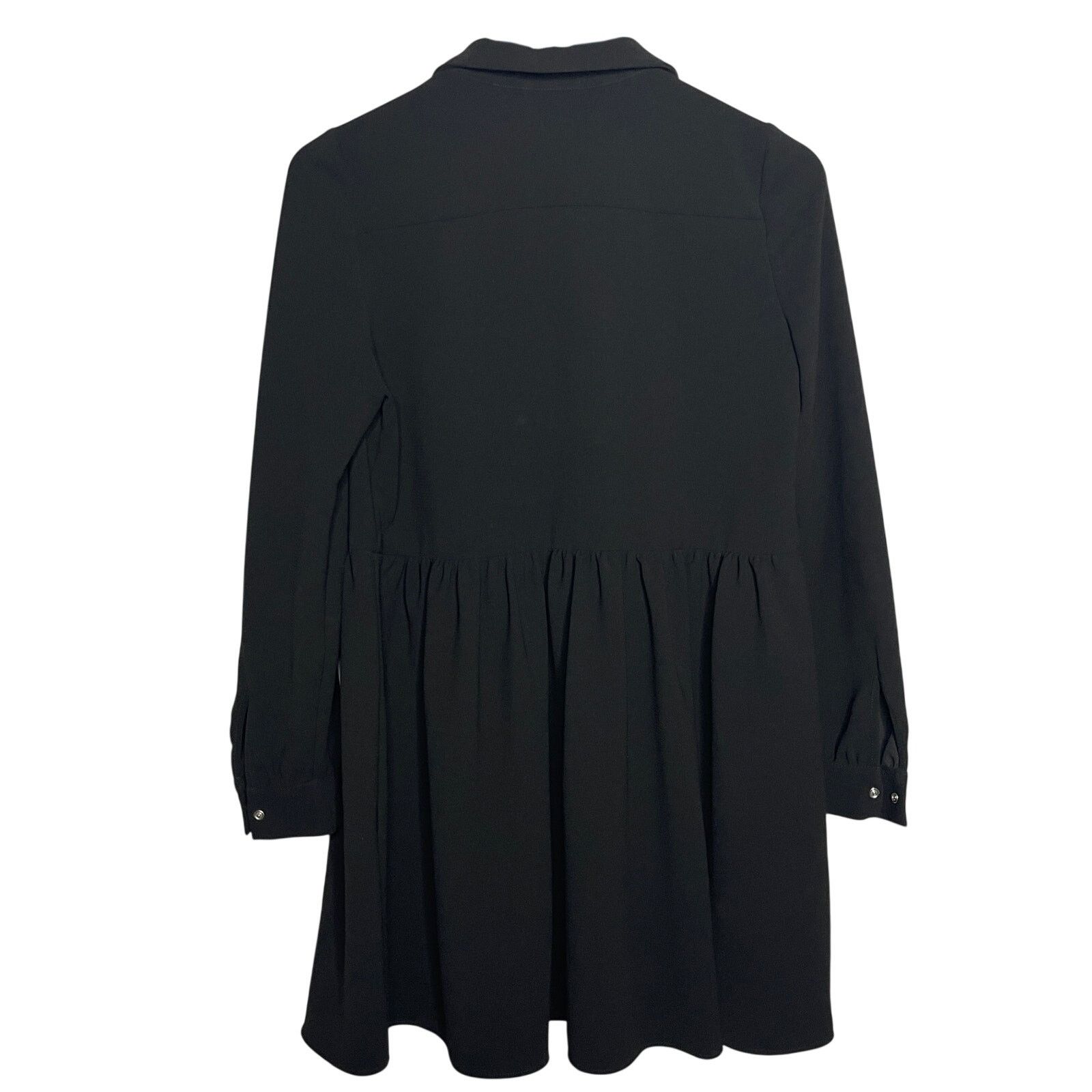 Sezane Sezane Leana Black button front snap mini oversized dress Size XS / US 0-2 / IT 36-38 - 5 Thumbnail