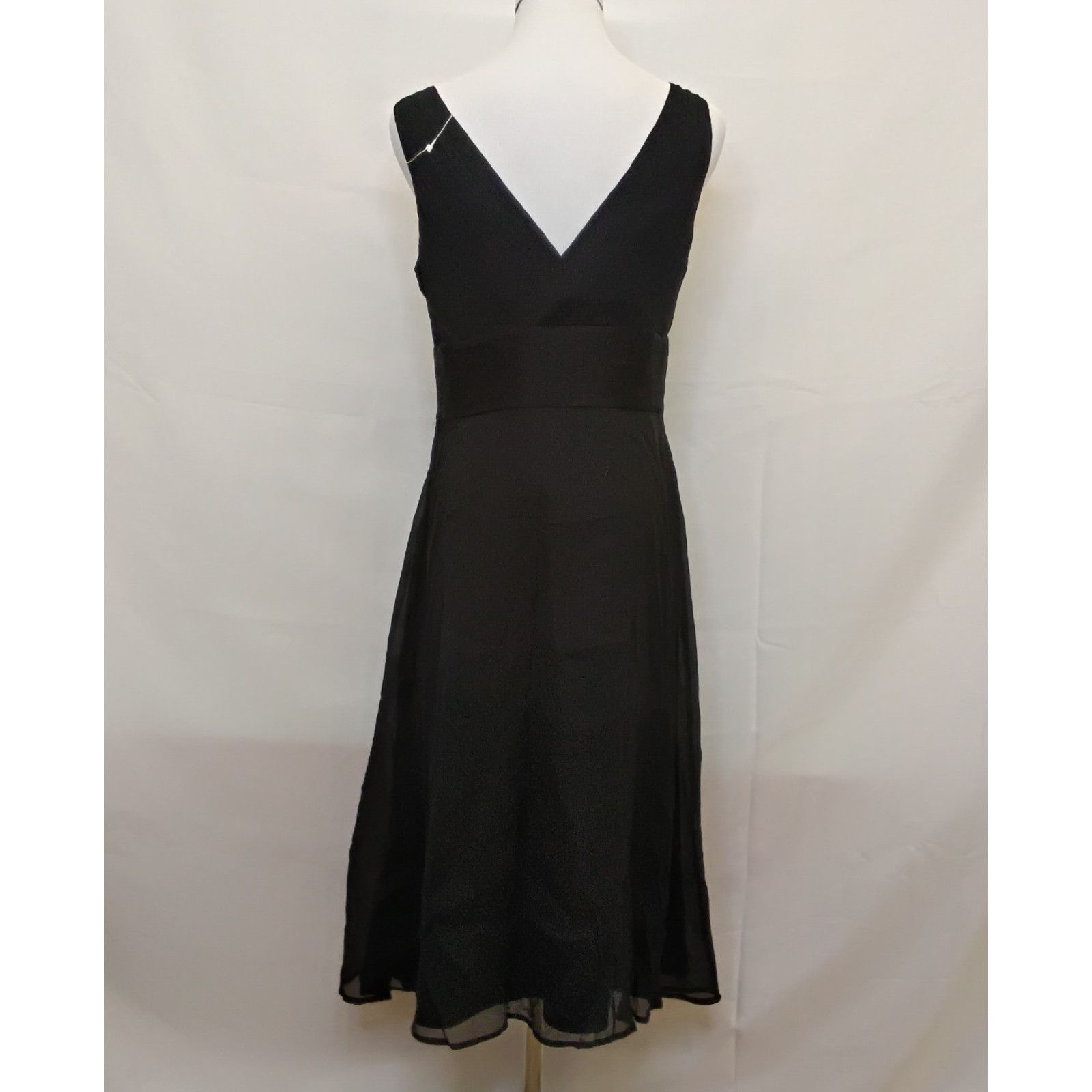 J.Crew J.Crew 100% Silk V-Neck Dress Women's 10 Black Chiffon NWT Size L / US 10 / IT 46 - 3 Thumbnail