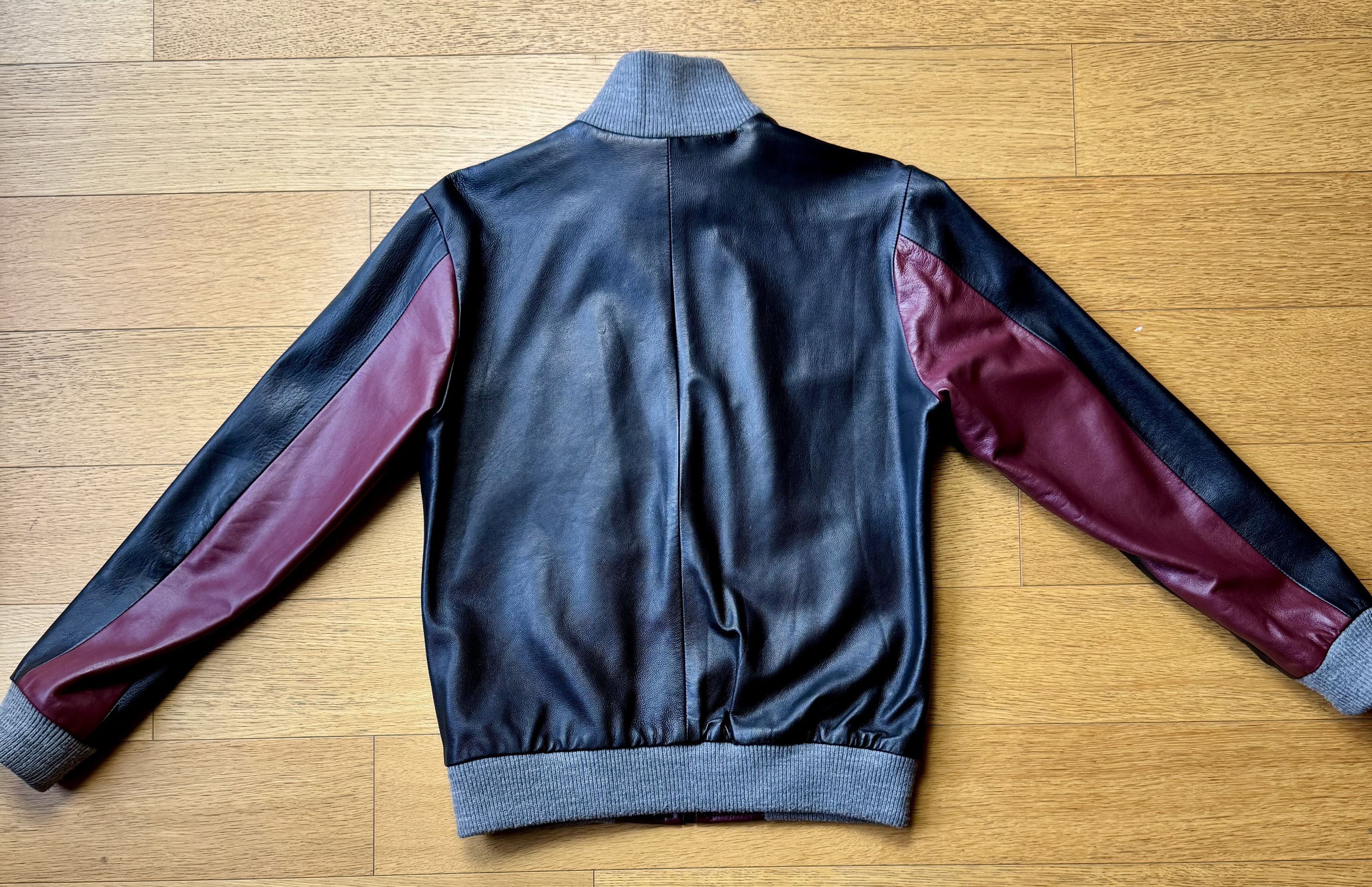 Darren Romanelli DRx Romanelli Leather Varsity Jacket Burgundy/Black (S) Size US S / EU 44-46 / 1 - 2 Thumbnail