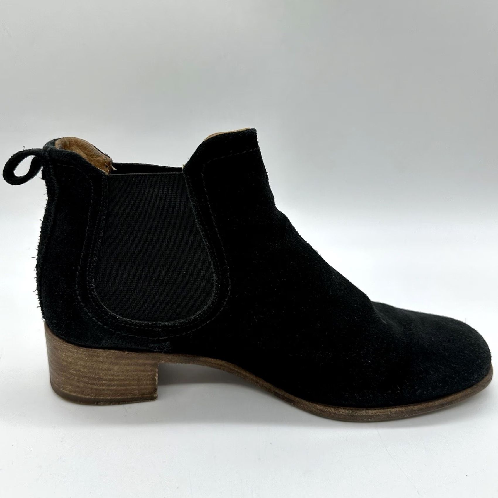 Vintage Alberto Fermani Women Boot Suede Leather Ankle Black 6 EU37 US6 Block Heel, Leather Lining, Round Toe, 3/4 Shaft, Italy, Boot, Casual, Women Size US 6 / IT 36 - 7 Thumbnail