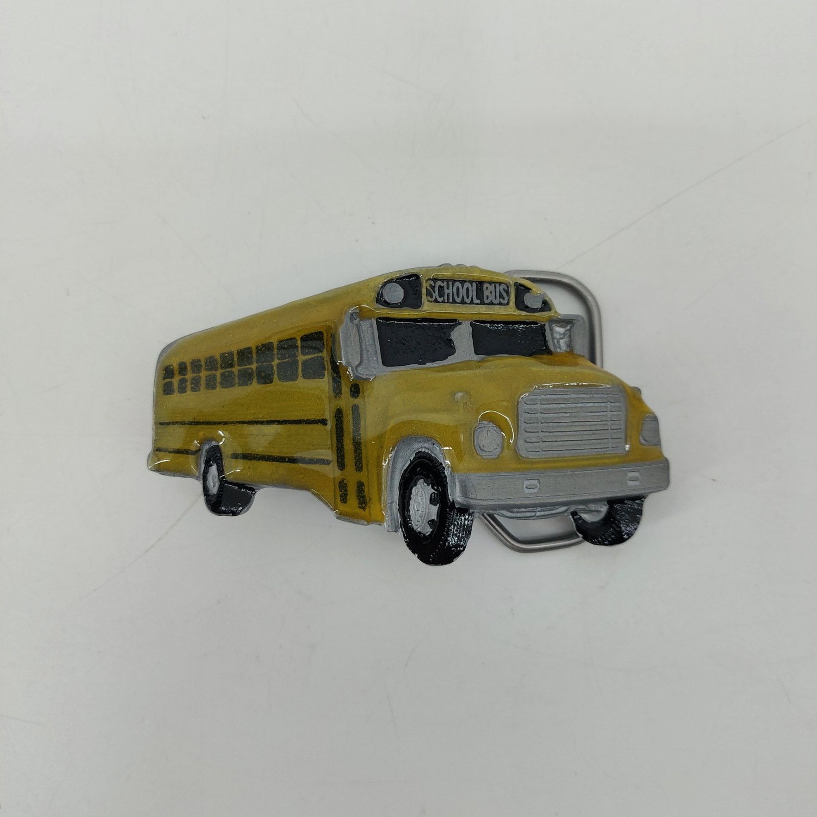 Vintage Great American Buckle Belt Buckle Yellow Enamel School Bus Size ONE SIZE - 2 Thumbnail