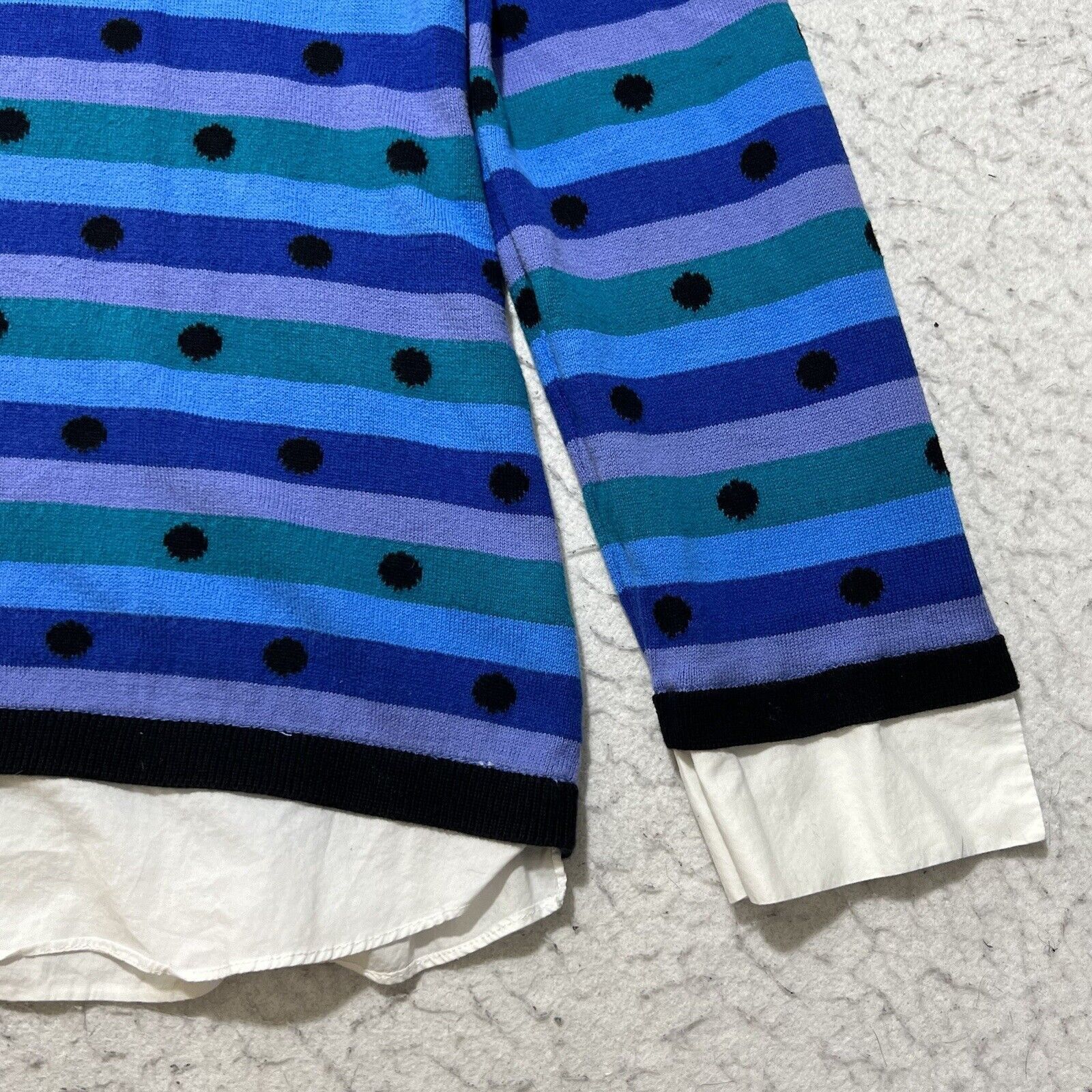 Other Talbots Crewneck Sweater Polka Dot Purple Blue Pattern Size L / US 10 / IT 46 - 6 Thumbnail