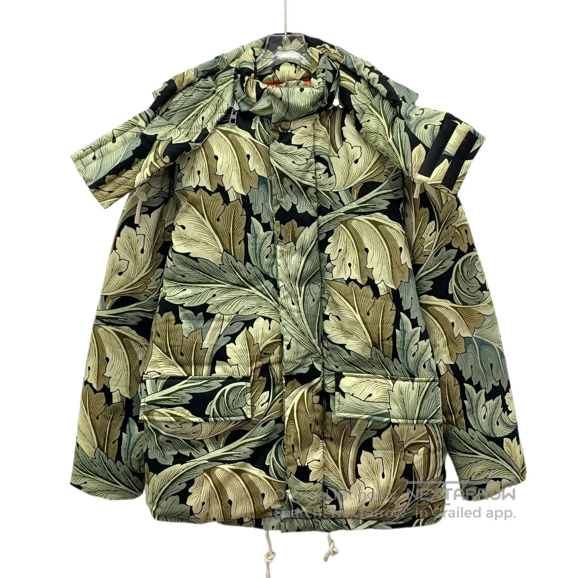 Loewe Loewe Green Floral Hooded Puffer Jacket. Size US L / EU 52-54 / 3 - 1 Thumbnail