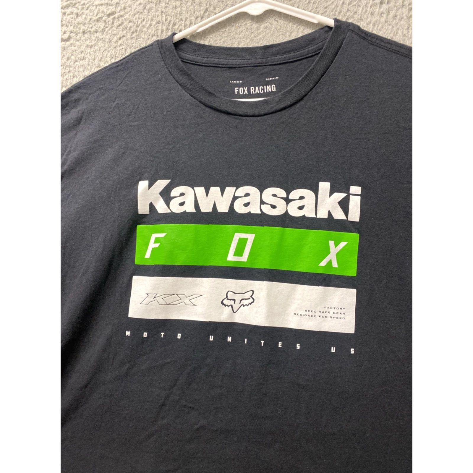 Fox Racing Fox Racing Kawasaki T-Shirt 2XL Black Cotton Slim Fit Crew Neck Short Sleeve Mens Size US XXL / EU 58 / 5 - 2 Thumbnail