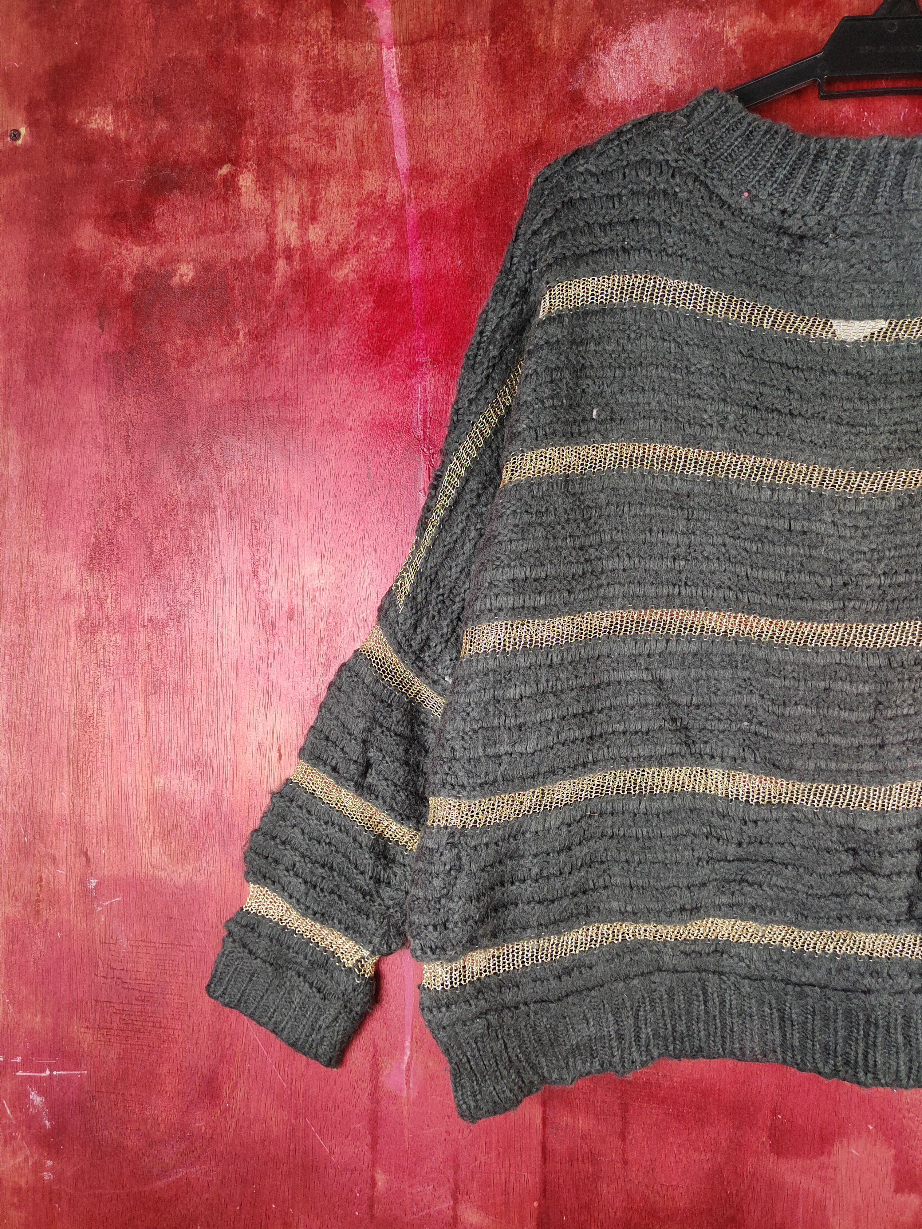 Homespun Knitwear × Japanese Brand × Vintage Baggie Silent Worth Dark Gray Knitwear Sweatshirts #S2372 Size L / US 10 / IT 46 - 8 Thumbnail