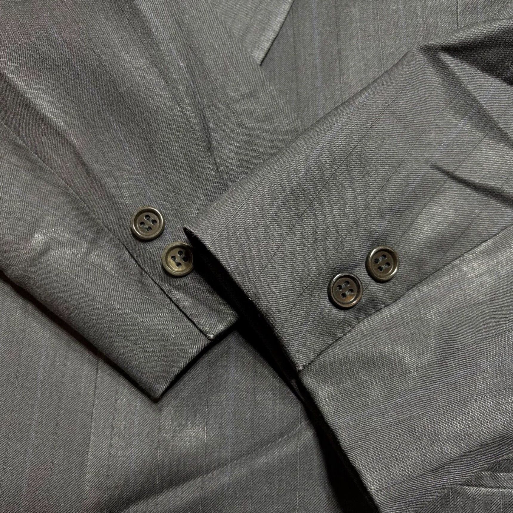 Canali Canali Blazer Single-Breasted 2-Button Wool Black 42R Mens Jacket Blazer Coat wool Virgin Wool Italy Mid-Length Notch Lapel Vintage? Size 42R - 3 Thumbnail