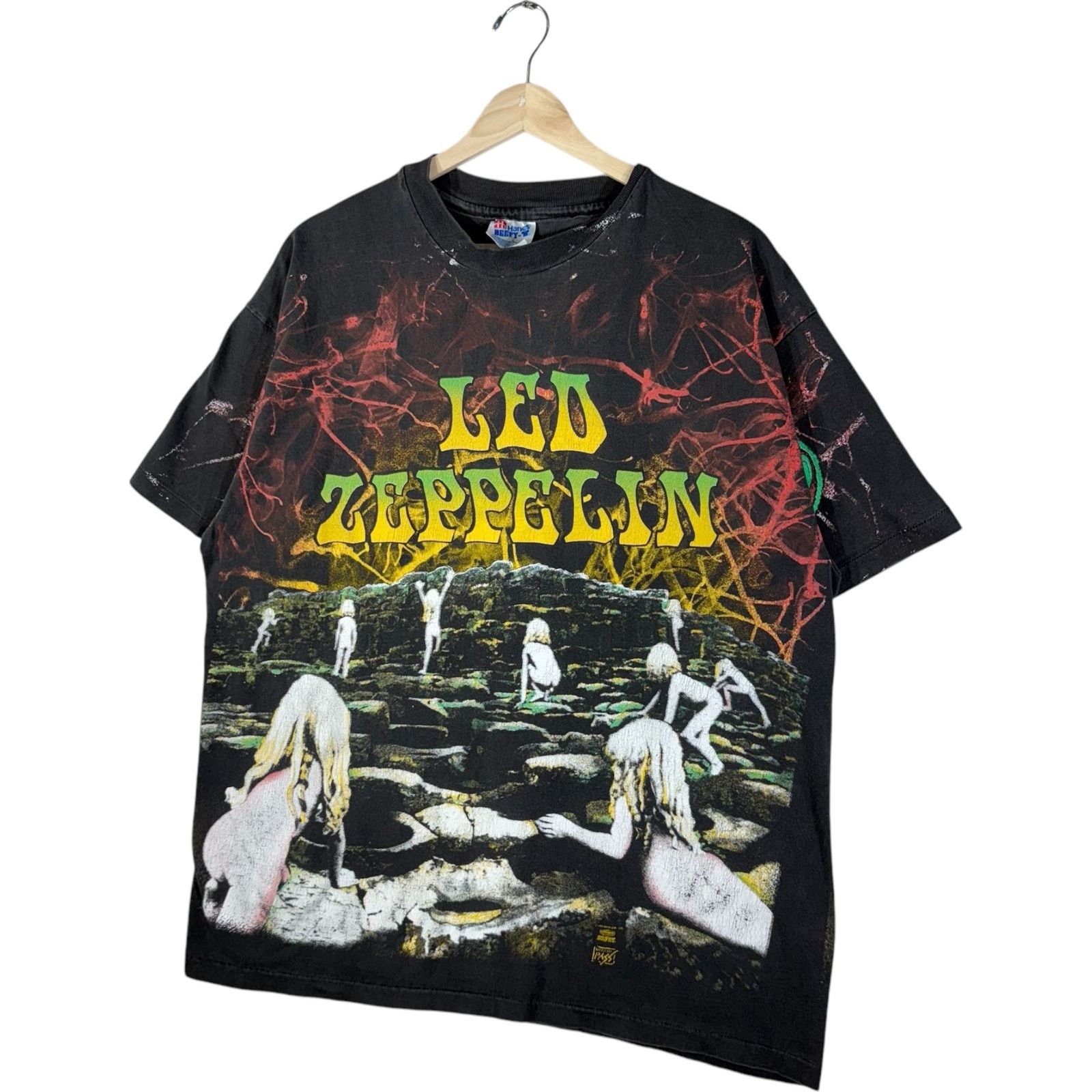 Hanes Vintage Led Zepplin Backstage Pass House Of The Holy AOP Tee Size US XL / EU 56 / 4 - 3 Thumbnail