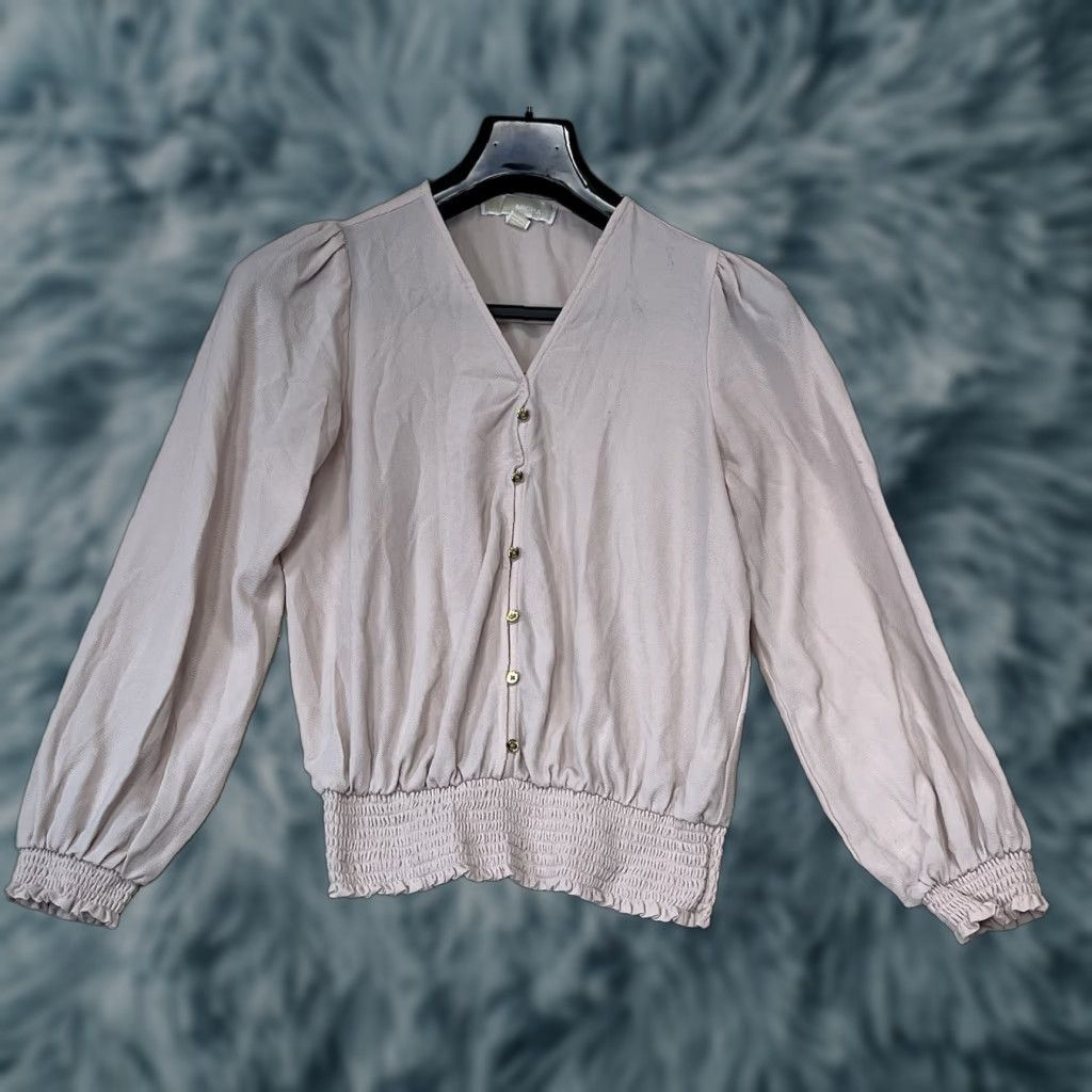 Michael Kors Michael Kors Rose V-Neck Long Sleeve Blouse M Women Regular Size Medium Shirt Rose 90s? (No, avoid 90s) Size M / US 6-8 / IT 42-44 - 1 Thumbnail