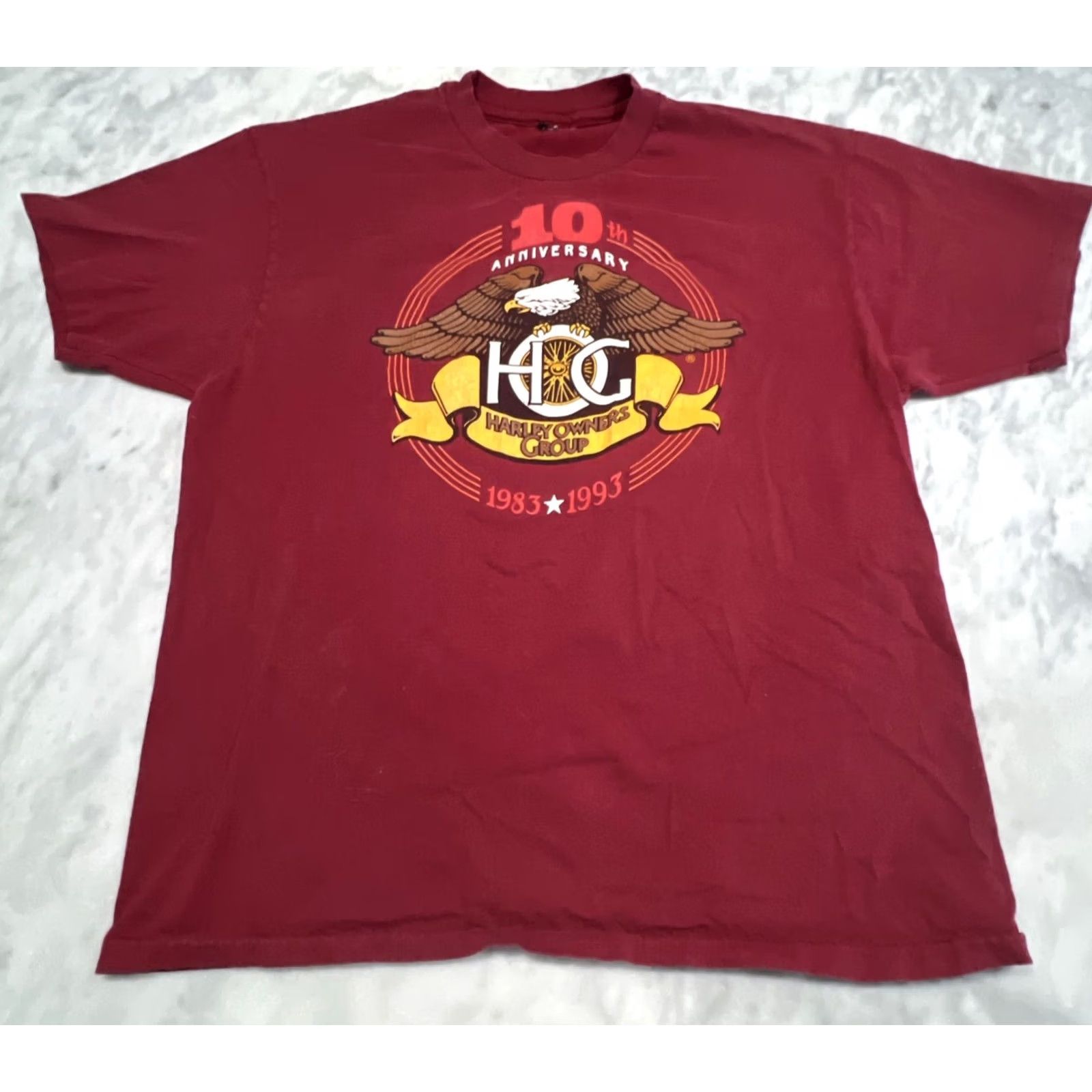 Harley Davidson VINTAGE Harley-Davidson Owners Group XL T-Shirt Men Red 90s Biker Motorcycle Vintage 1990s California Single Stitch Size US XL / EU 56 / 4 - 2 Thumbnail