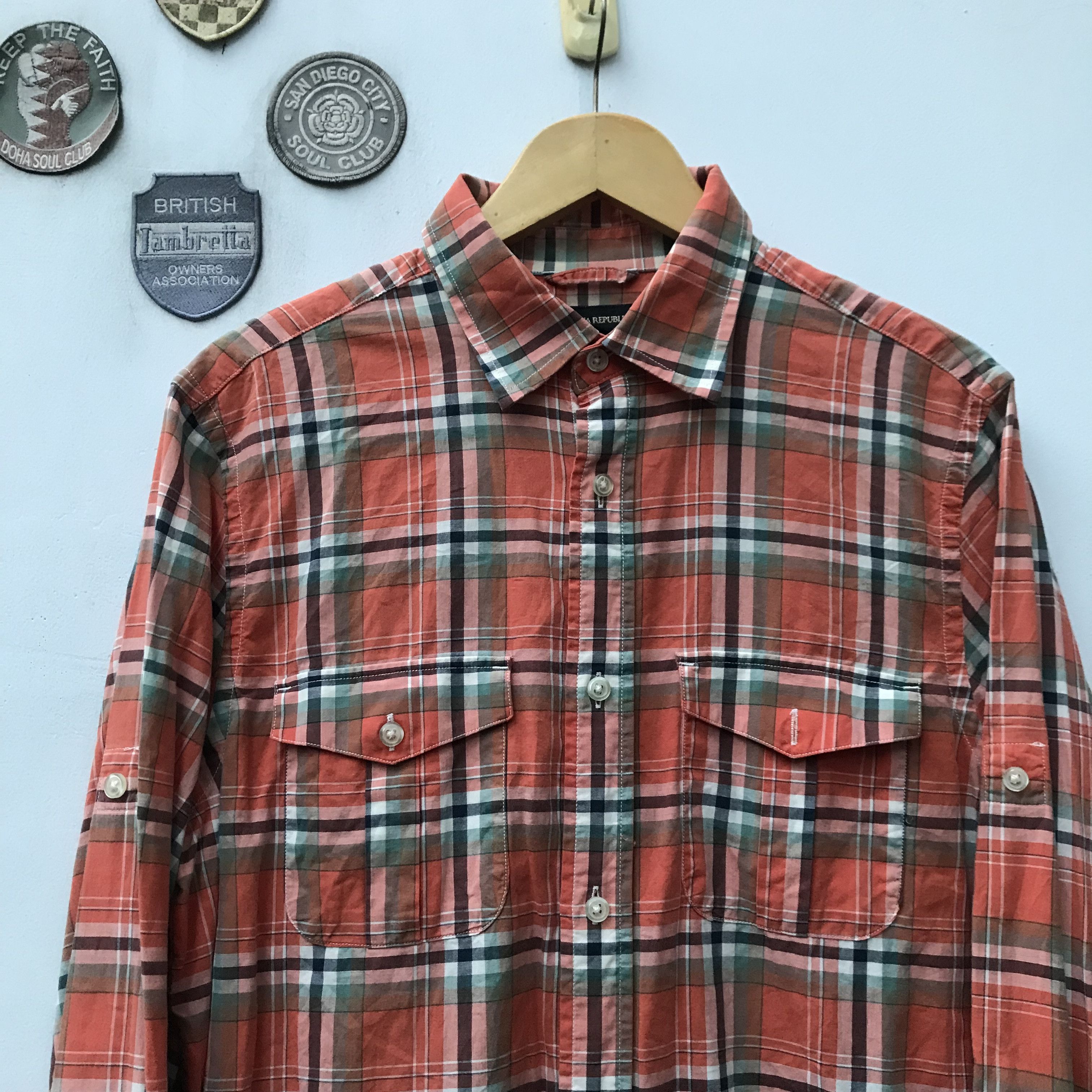 Banana Republic × Designer Banana Republic Mojave red plaid tartan Long sleeves Size US M / EU 48-50 / 2 - 5 Thumbnail