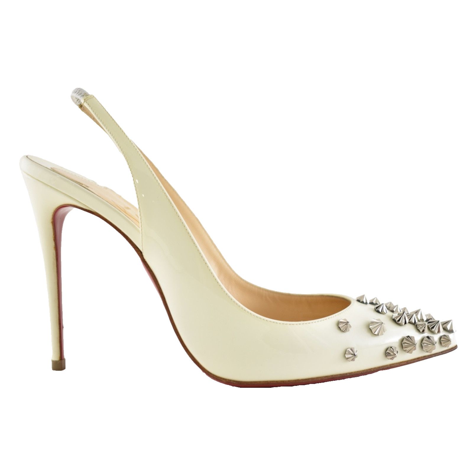 Christian Louboutin Christian Louboutin Drama Sling 100 Latte White Slingback Size US 6.5 / IT 36.5 - 5 Thumbnail