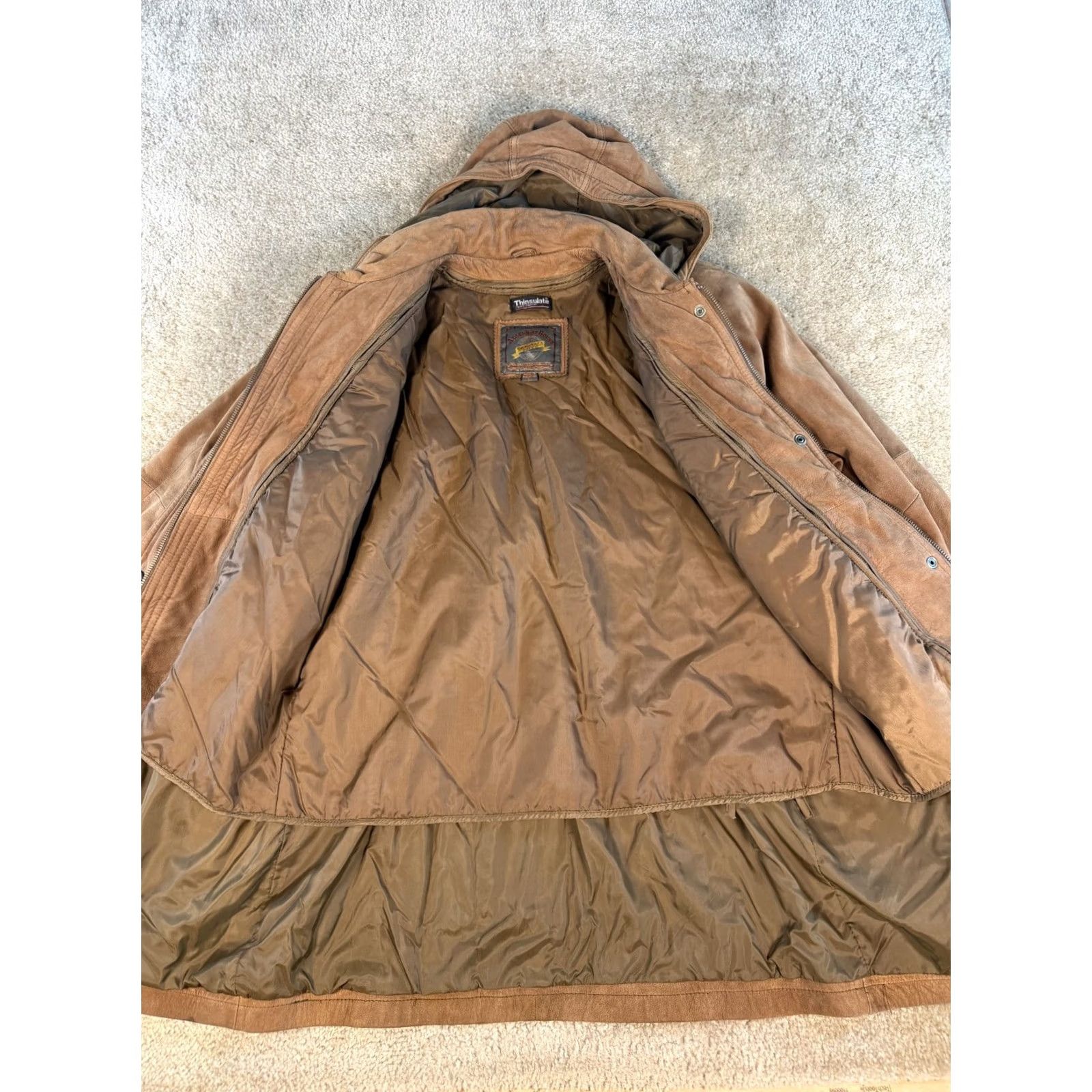 Vintage VINTAGE Wilsons Leather Jacket Coat Parka Hood Brown Size Large 80s Outdoor Classic Size L / US 10 / IT 46 - 6 Thumbnail