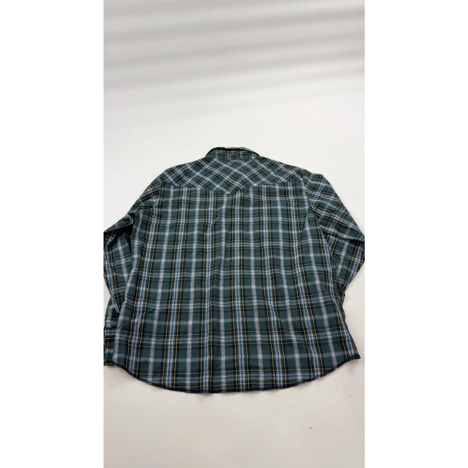 Wrangler VINTAGE Wrangler Shirt Mens XL Green Blue Western Pearl Snap Plaid Size US XL / EU 56 / 4 - 5 Thumbnail