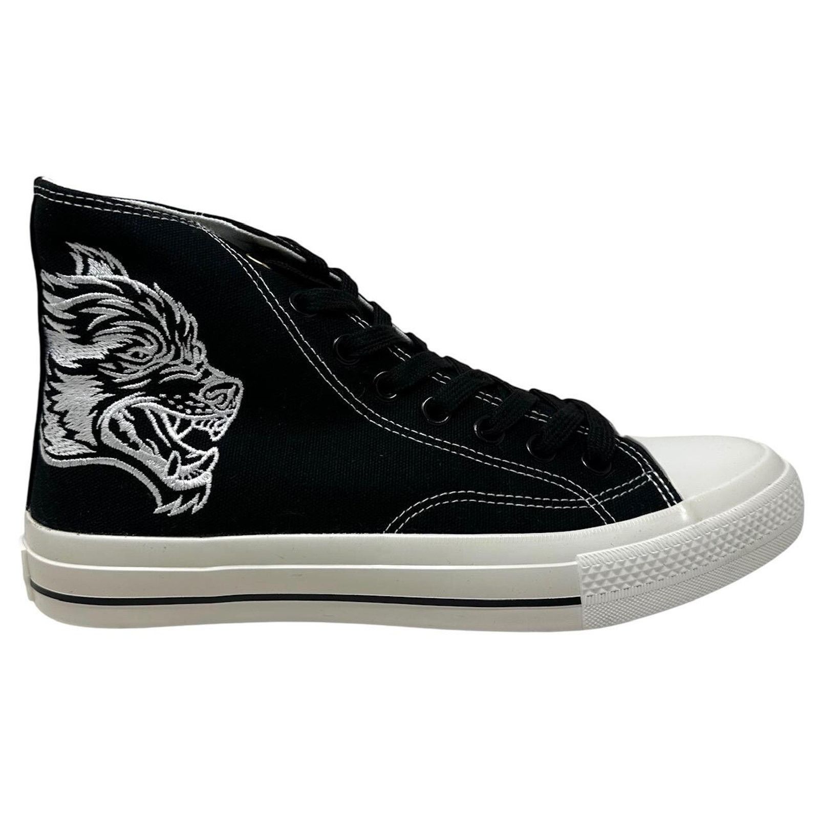 Darc Sport Darc Sport High Top Shoes Embroidered Wolves Sneakers Black Size US 10 / EU 43 - 4 Thumbnail