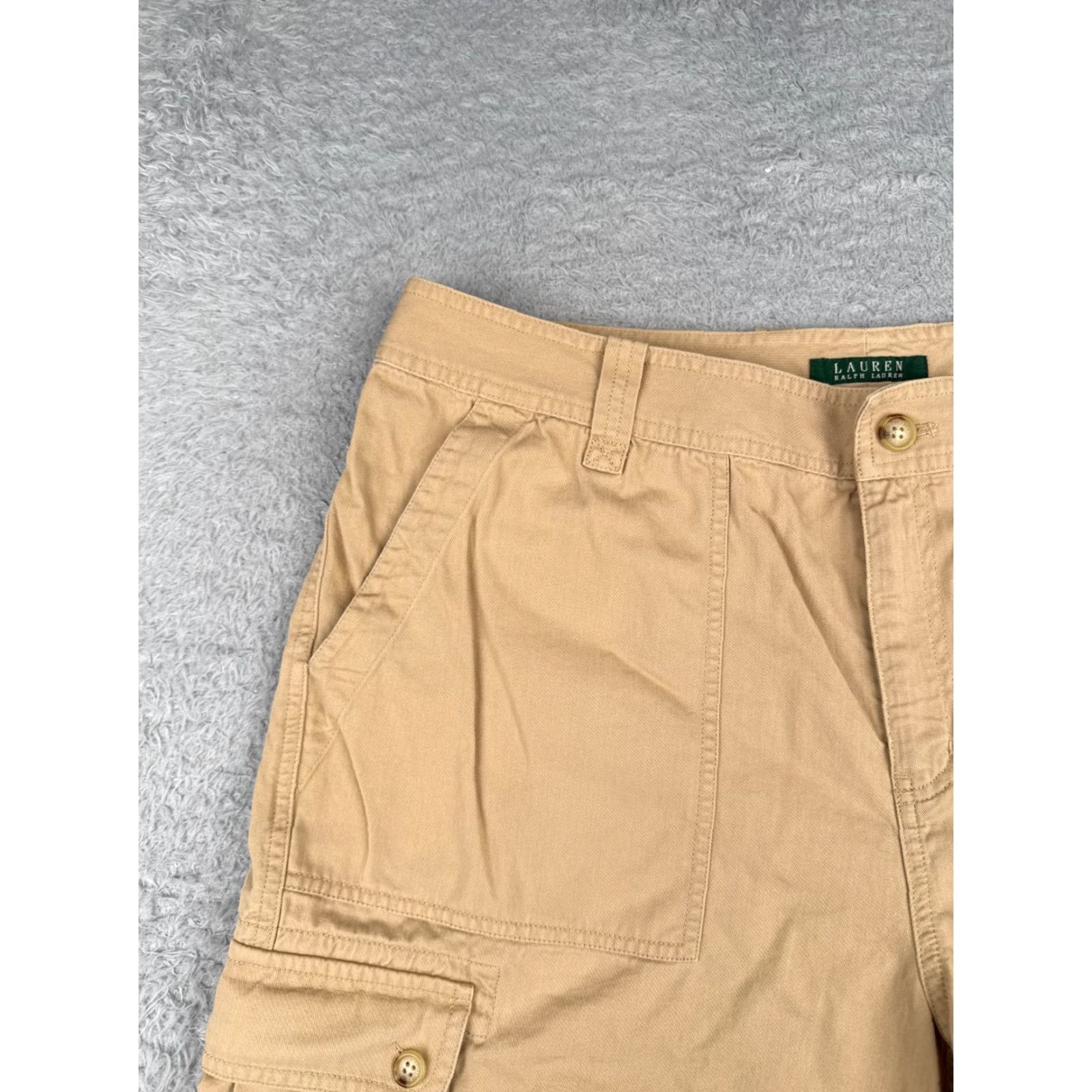Ralph Lauren VINTAGE Lauren Ralph Lauren Shorts Womens 14 Beige Cargo LRL Cotton Rayon Blend Size 36" / US 14 / IT 50 - 4 Thumbnail