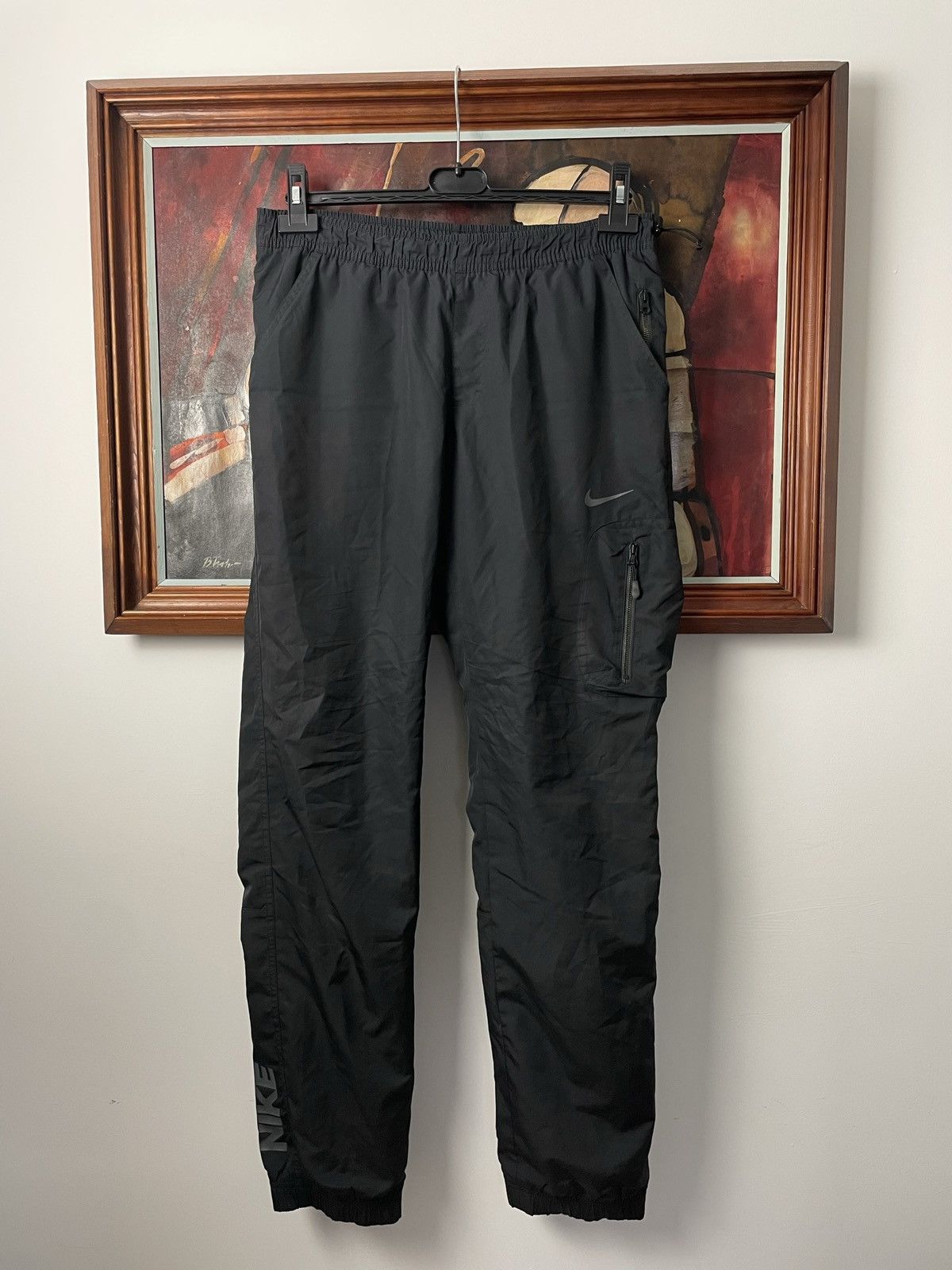 Nike Vintage Y2k Black Joggers Cargo Sweatpants Streetwear
