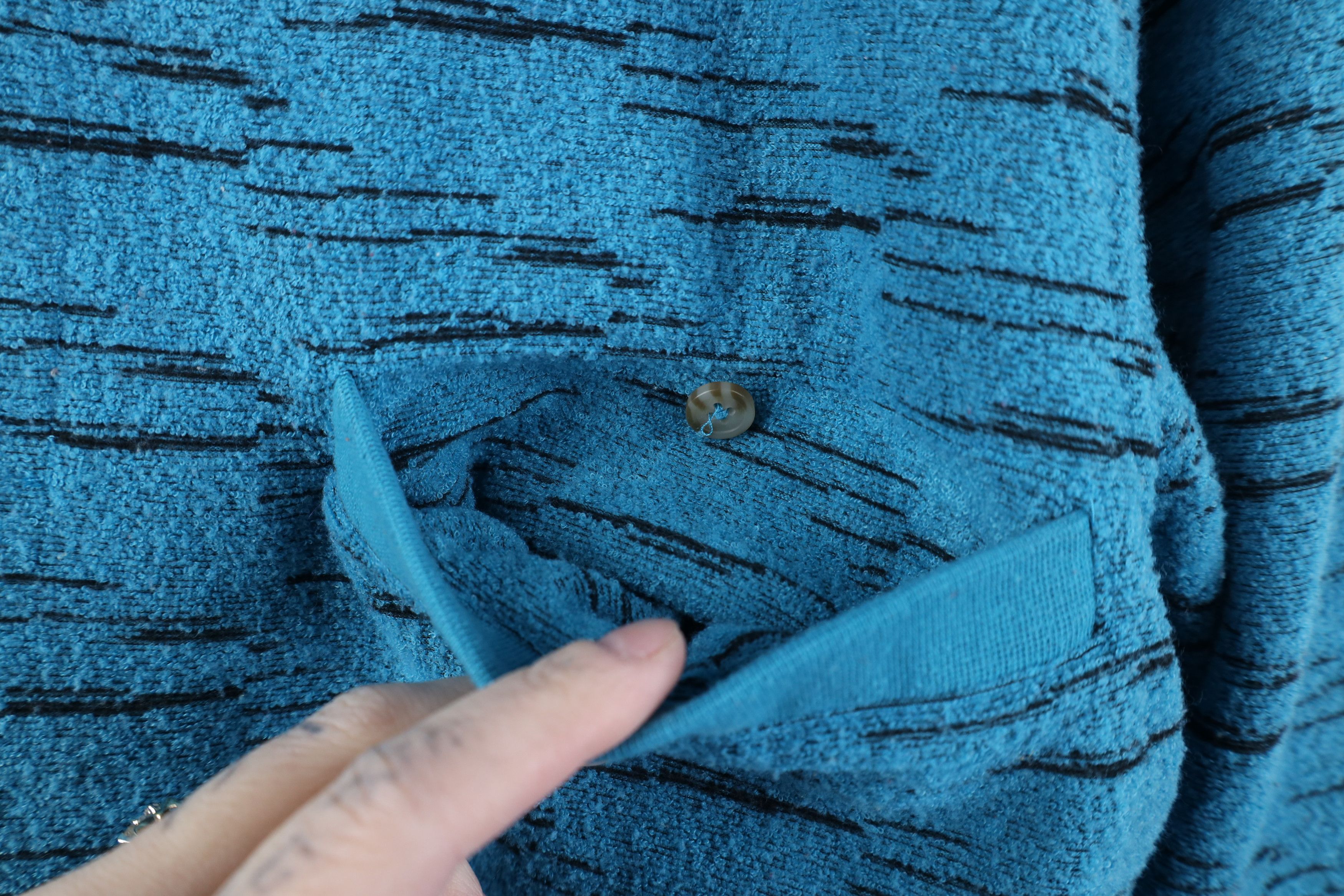 Vintage Vintage 90s Streetwear Fleck Fleece Collared Sweatshirt Blue Size US XL / EU 56 / 4 - 5 Thumbnail