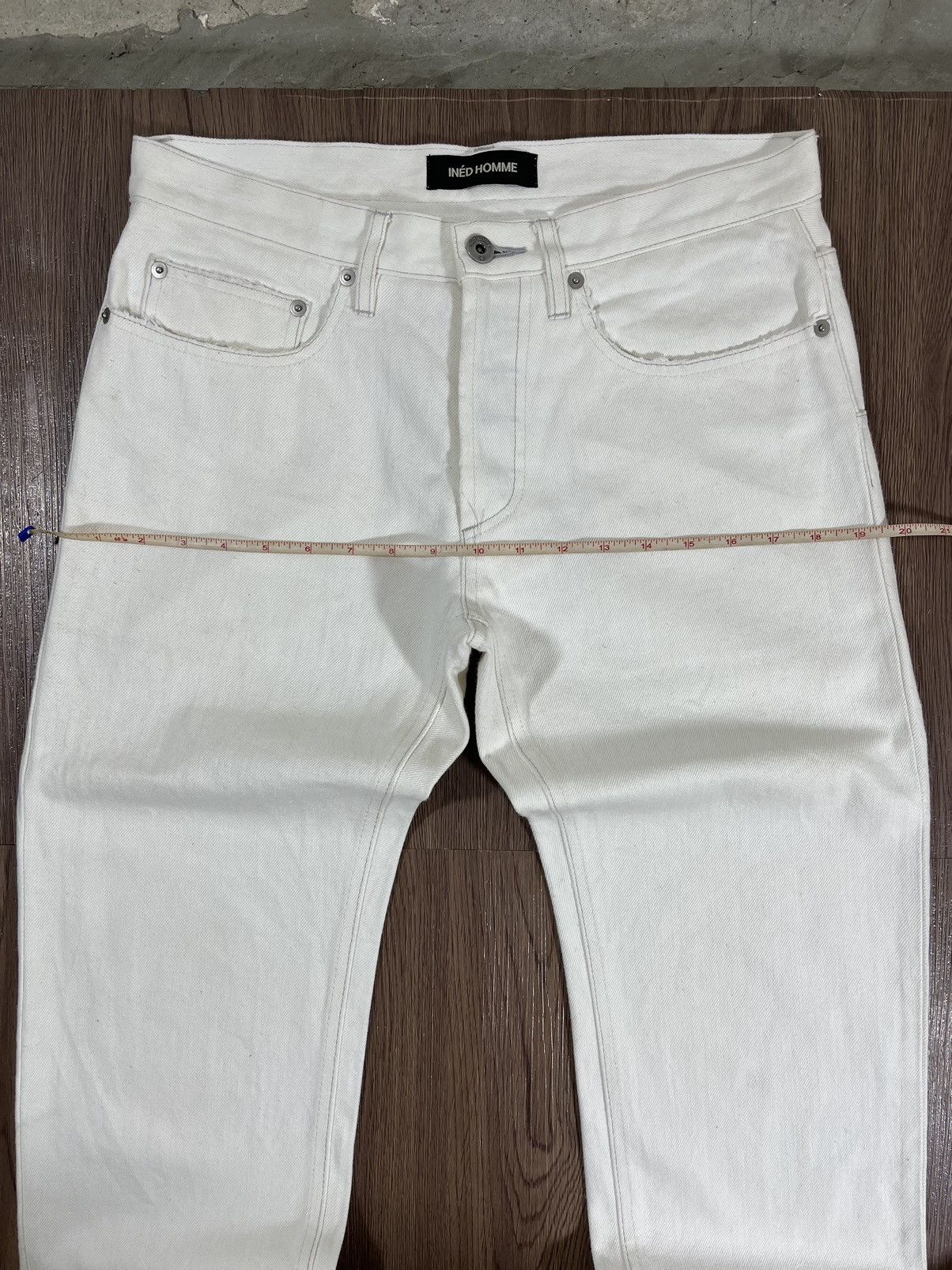 Yohji Yamamoto INED HOMME White Straight Denim Pants Made In Japan Size US 31 - 13 Thumbnail