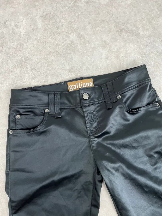 John Galliano AW2007 John Galliano Black Nylon Elastic Pants Size US 30 / EU 46 - 6 Thumbnail