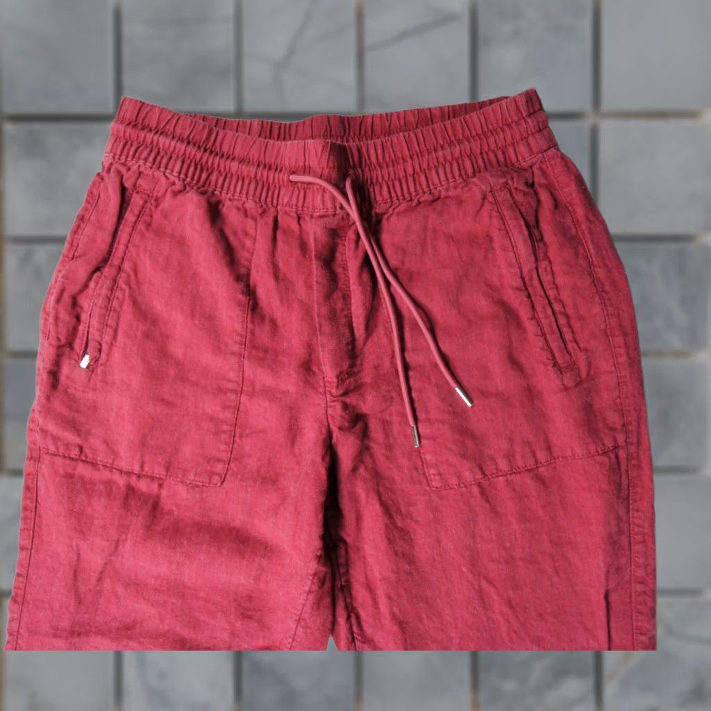 Athleta Athleta Pants Womens 6 Red Jogger Linen Drawstring Casual Lounge Ladies Size 28" / US 6 / IT 42 - 1 Thumbnail