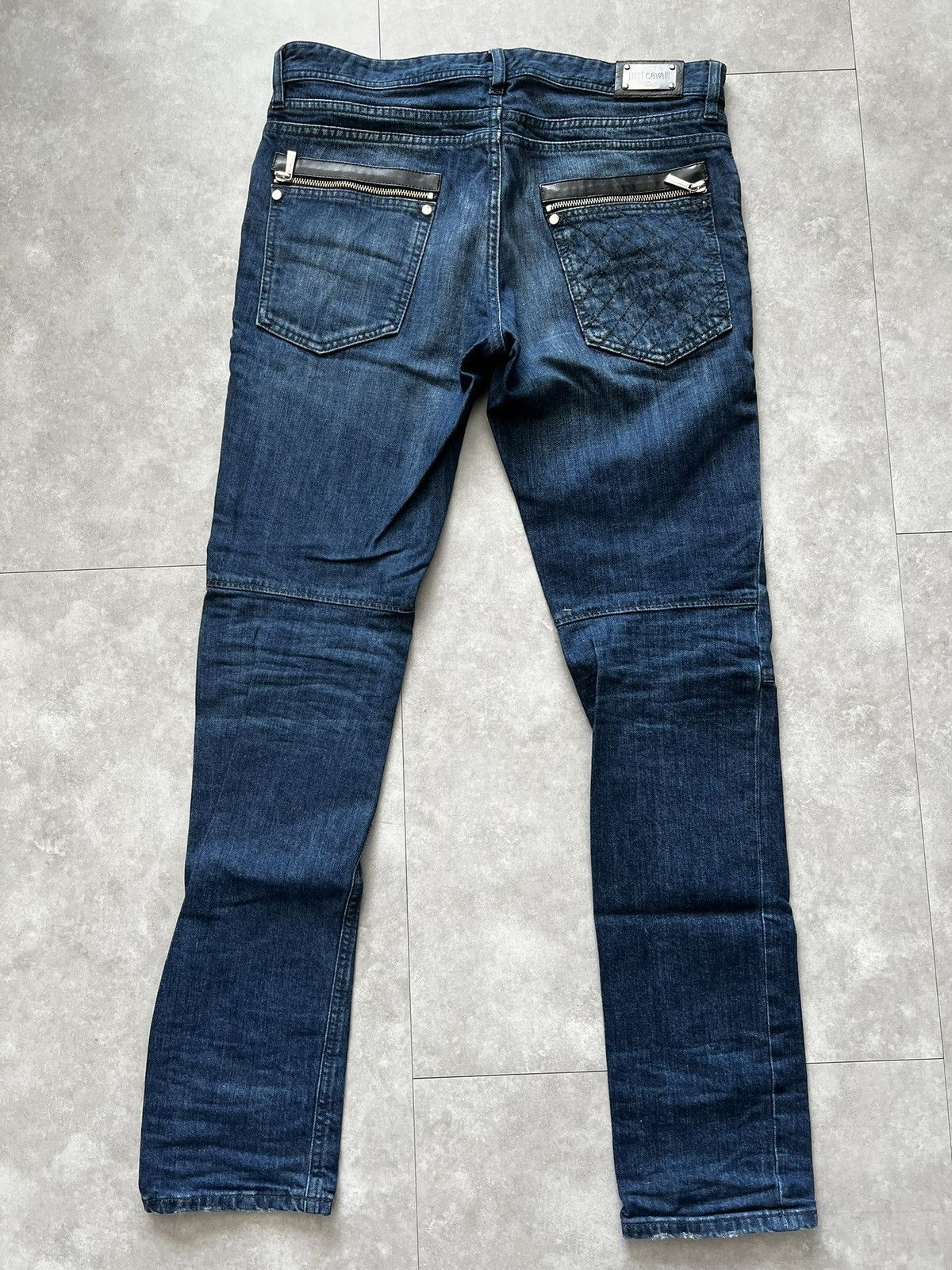 Just Cavalli Just Cavalli Men’s Blue Denim Biker Jeans Size US 31 - 3 Thumbnail