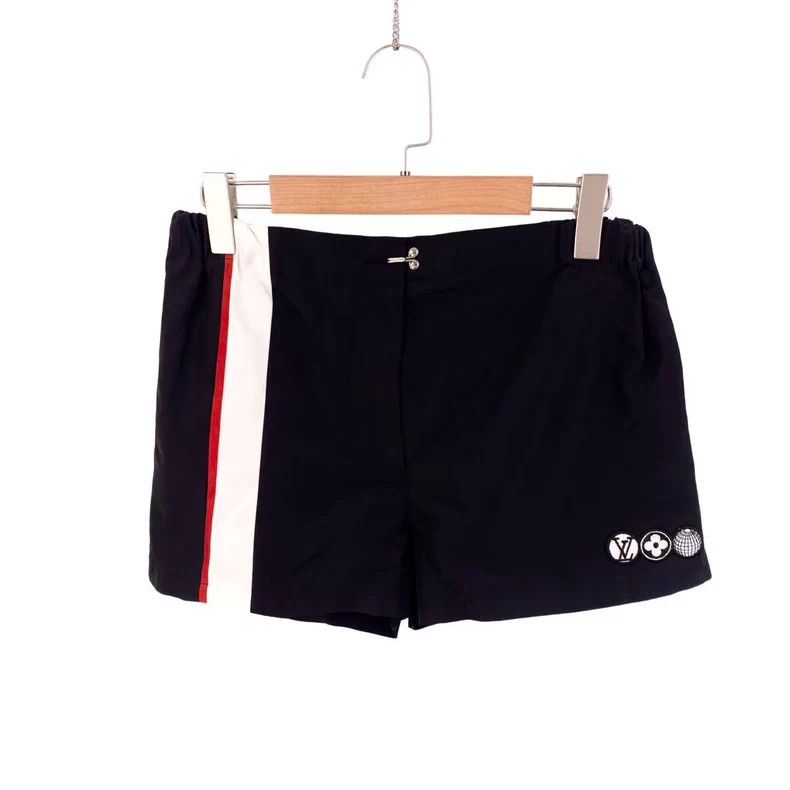 Louis Vuitton Striped Logo Embroidered Shorts