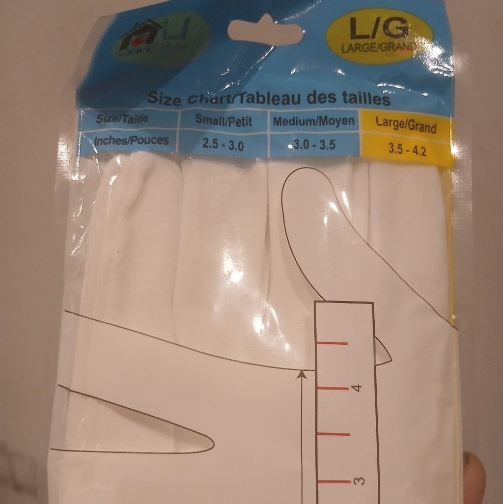 The Unbranded Brand NWT %100 Cotton Gloves In White Size Large Size ONE SIZE - 10 Thumbnail