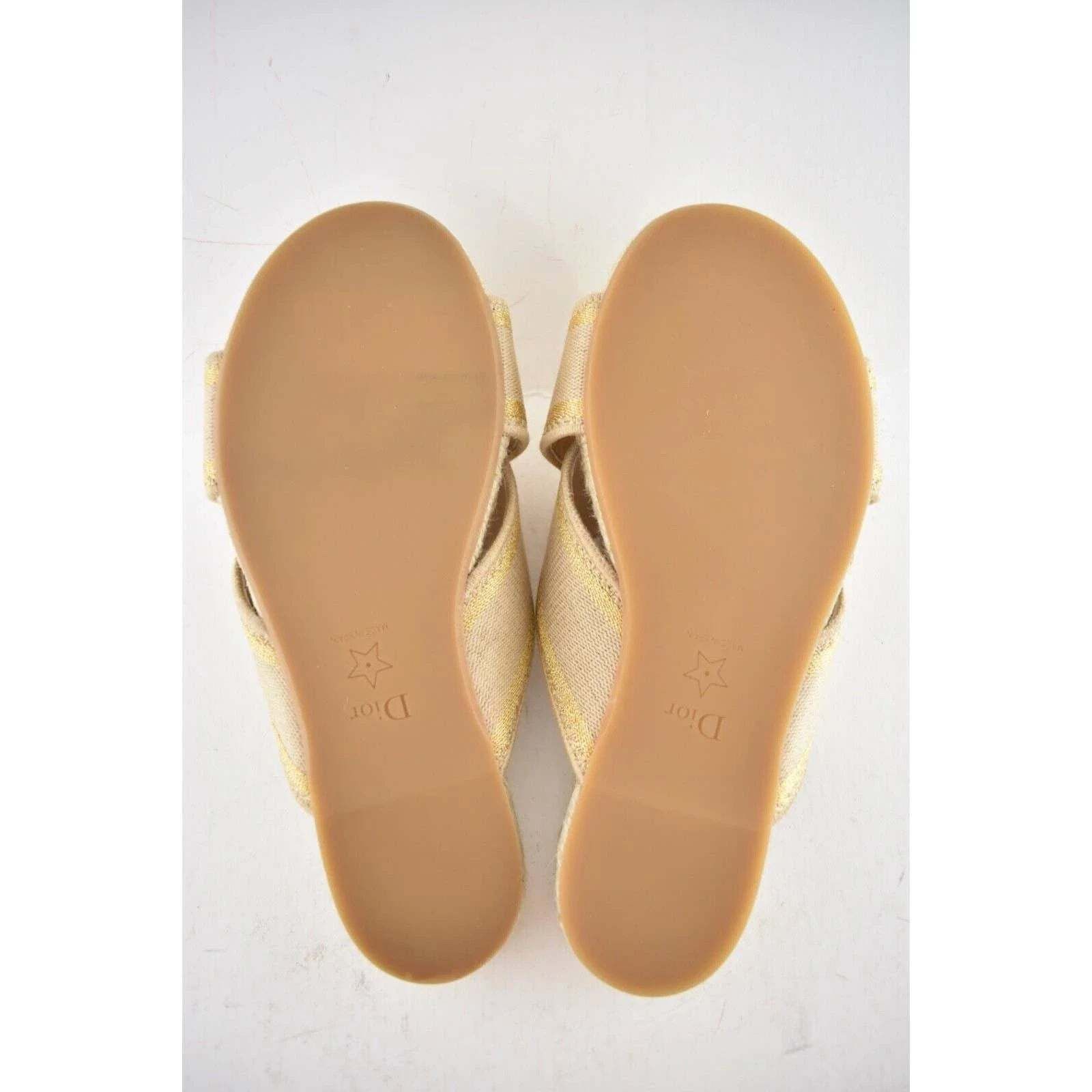 Dior Christian Dior Granville Dway Gold Beige Espadrille Size US 5 / IT 35 - 12 Thumbnail