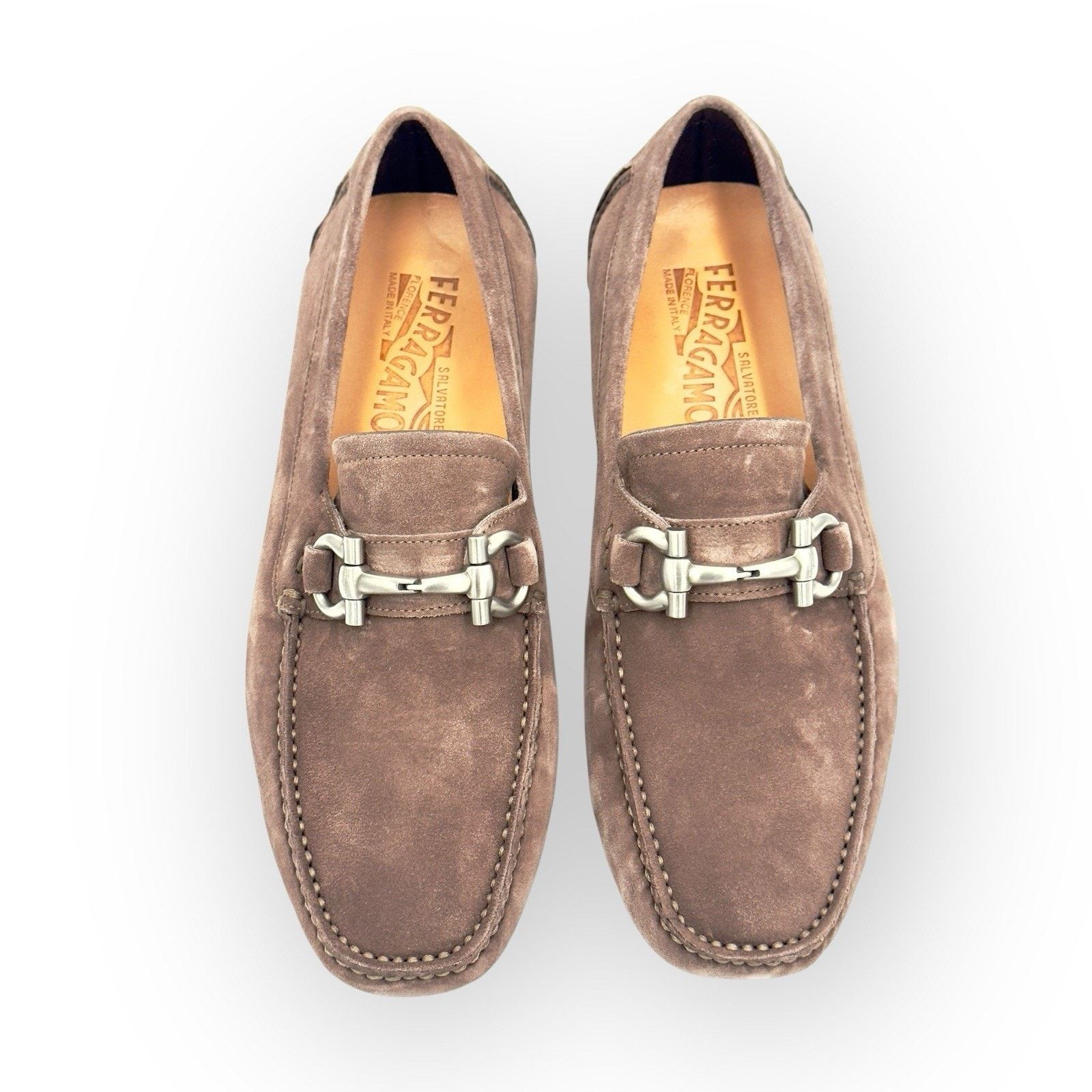 Salvatore Ferragamo Ferragamo Driver with Gancini ornament Beige CARAWAY Size US 8 / EU 41 - 4 Thumbnail