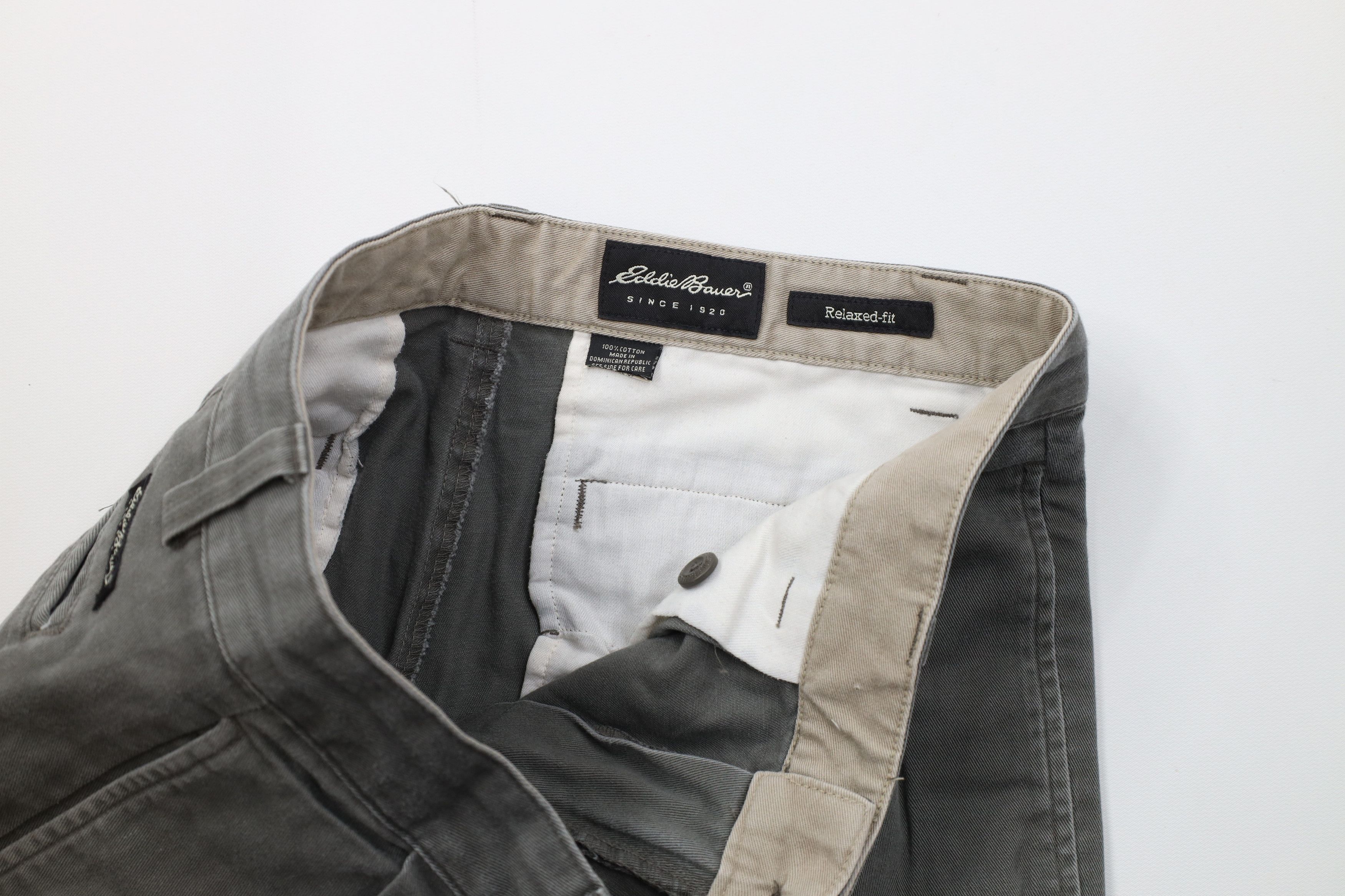 Eddie Bauer Vintage 90s Eddie Bauer Fit Wide Leg Chino Pants Green Size US 32 / EU 48 - 8 Thumbnail