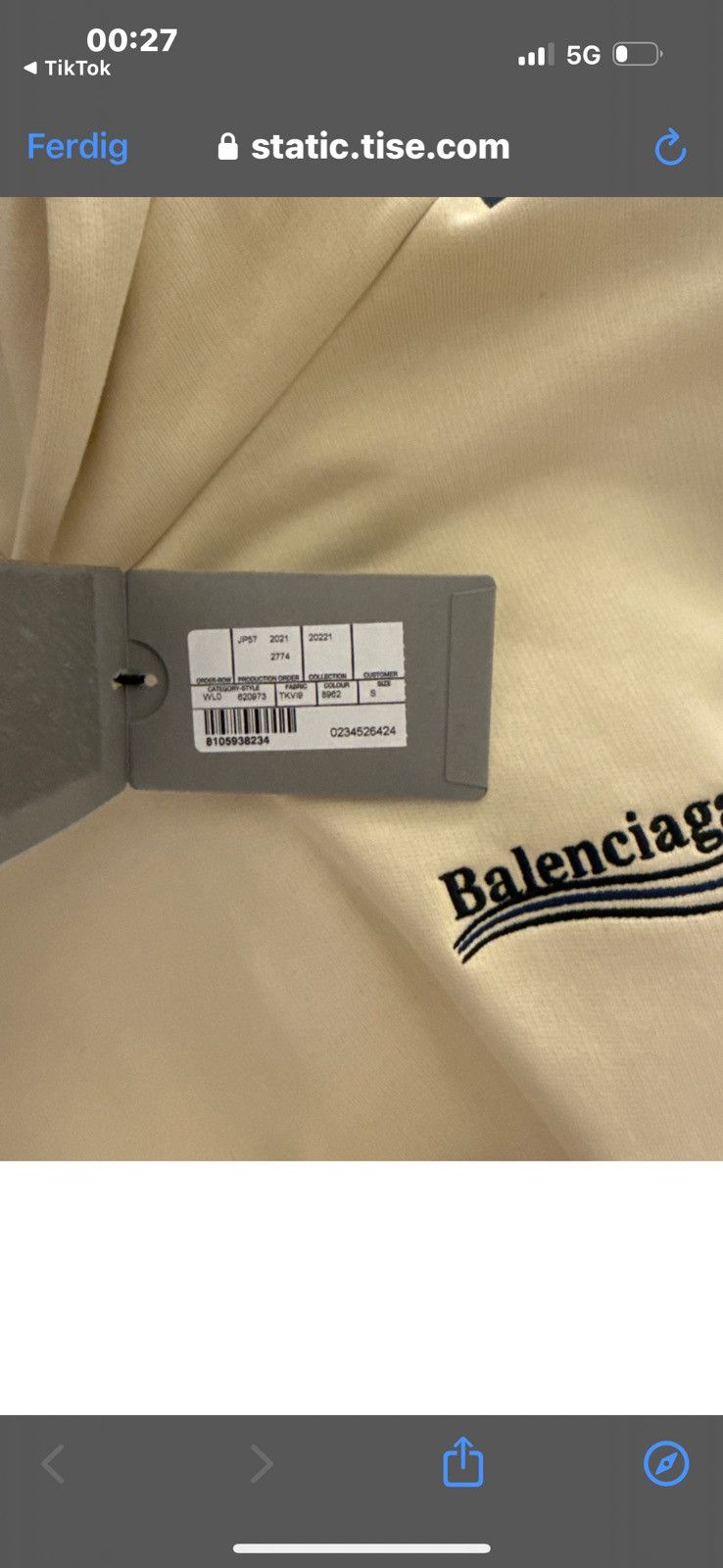 Balenciaga Cream logo hoodie Size US M / EU 48-50 / 2 - 5 Thumbnail
