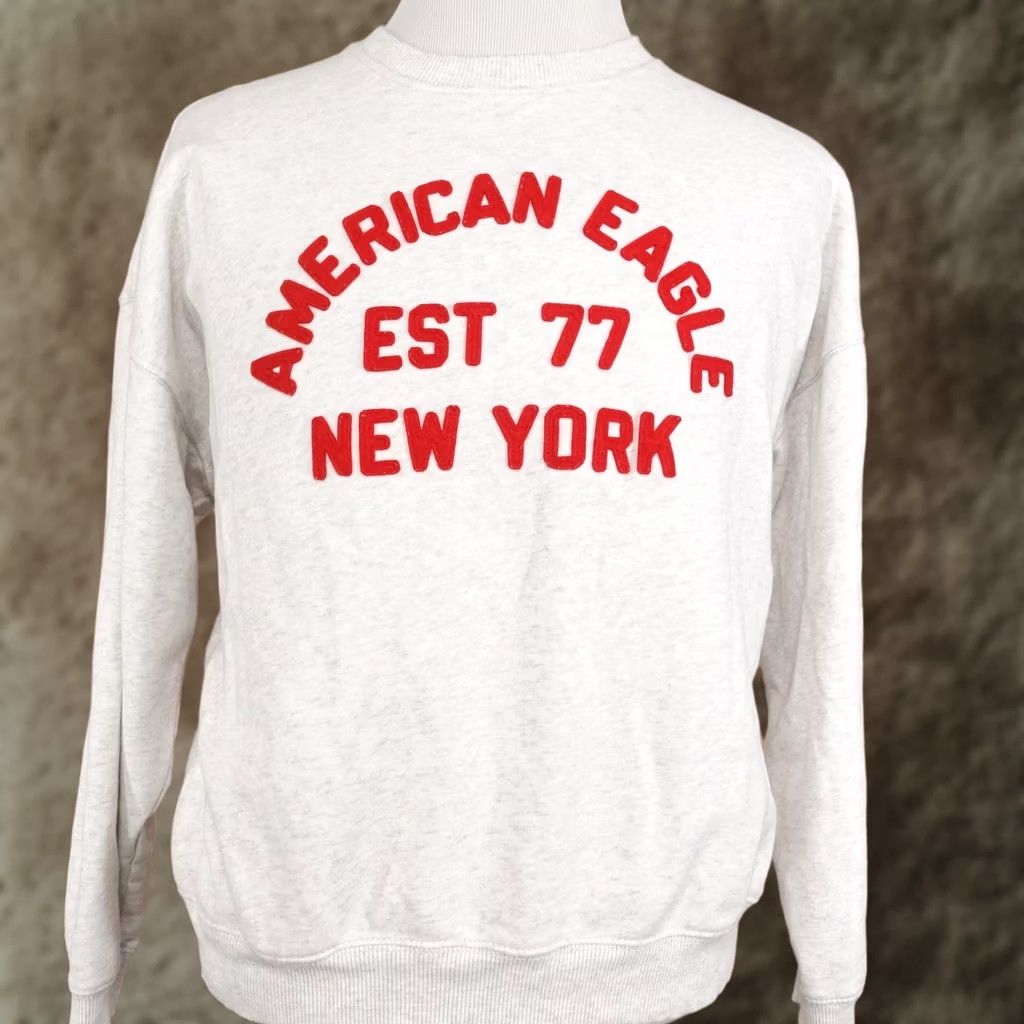 American Eagle Outfitters American Eagle Mens Fleece Sweatshirt - Gray City Graphic Crewneck Pullover EST 77 New York Size US L / EU 52-54 / 3 - 1 Thumbnail