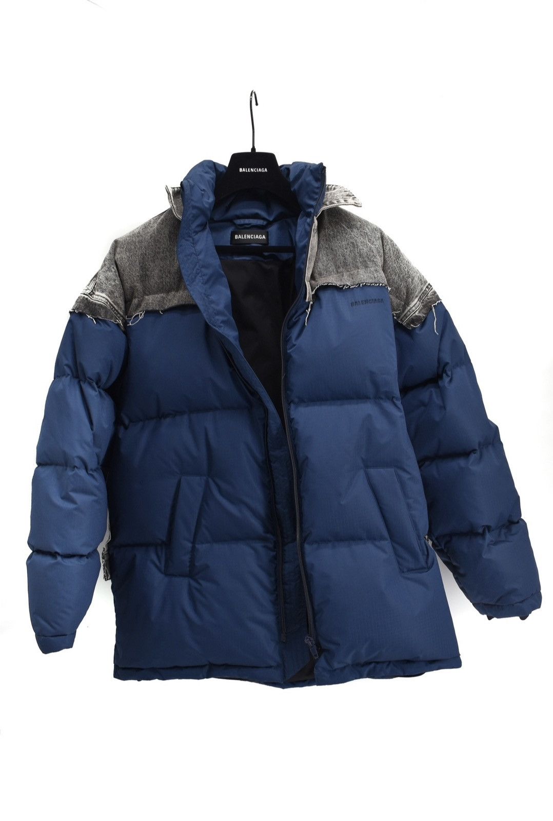 Balenciaga Balenciaga Men's Denim Patch Down Jacket Size US S / EU 44-46 / 1 - 2 Thumbnail