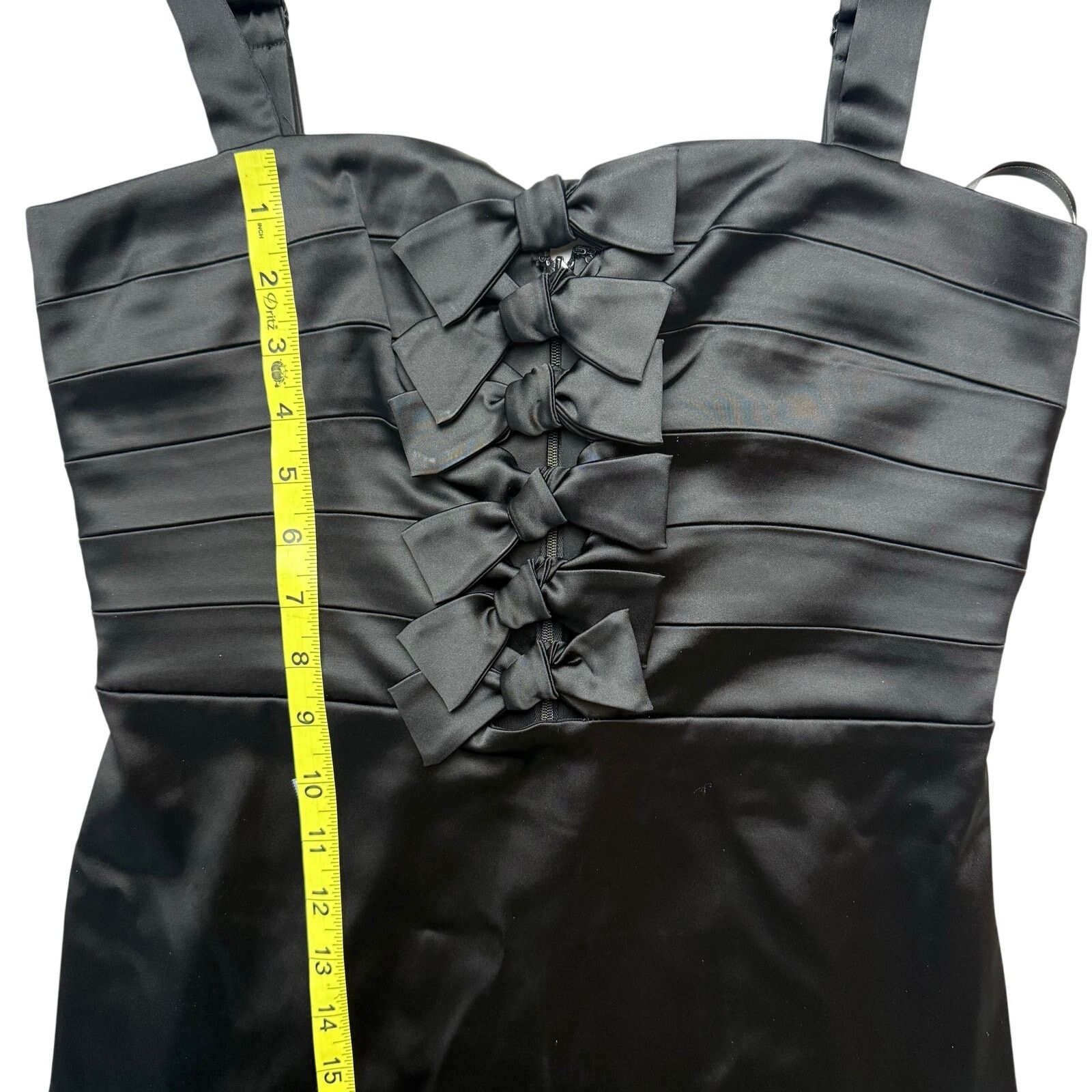 Veronica Beard VERONICA BEARD Kennedy Bow Black Satin Mini Dress Size M / US 6-8 / IT 42-44 - 12 Thumbnail